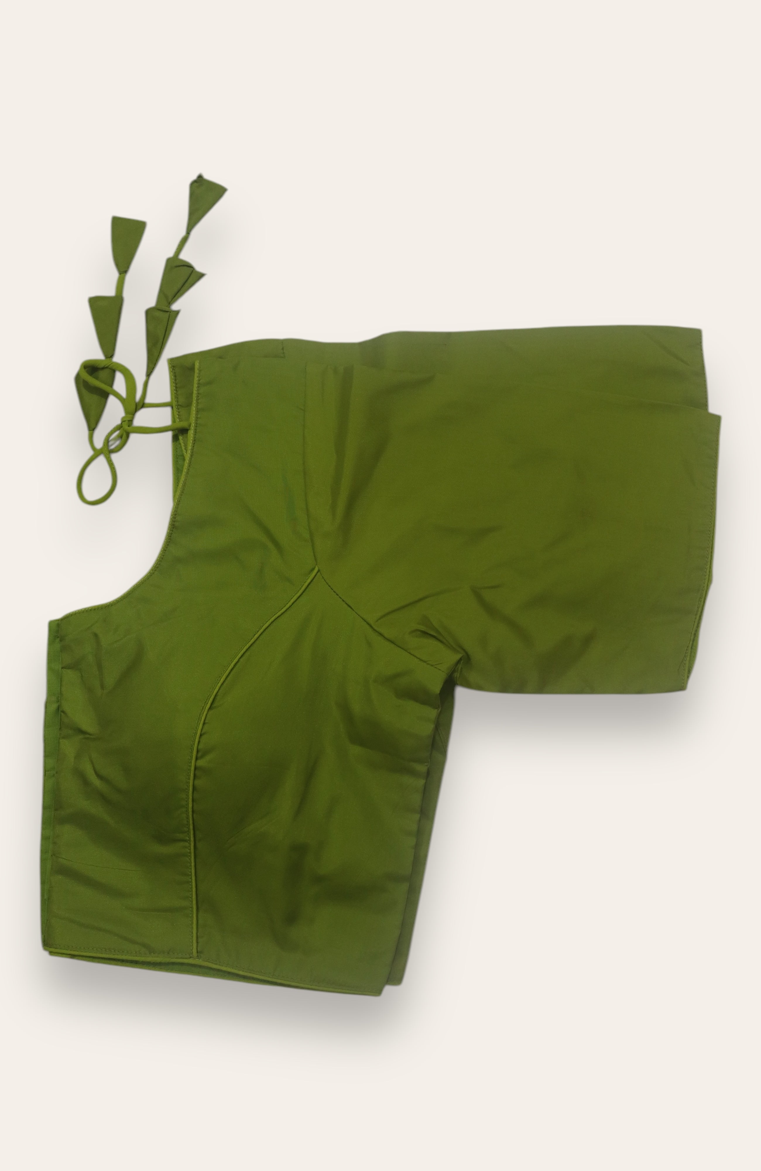 READYMADE SAREE BLOUSE - OLIVE GREEN