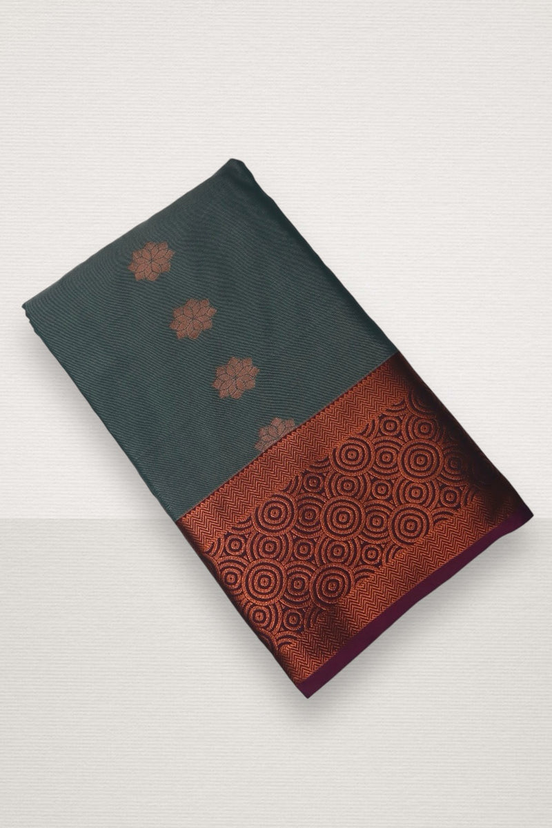 KARUNYA SPL SOFT SILK SAREE - GREY