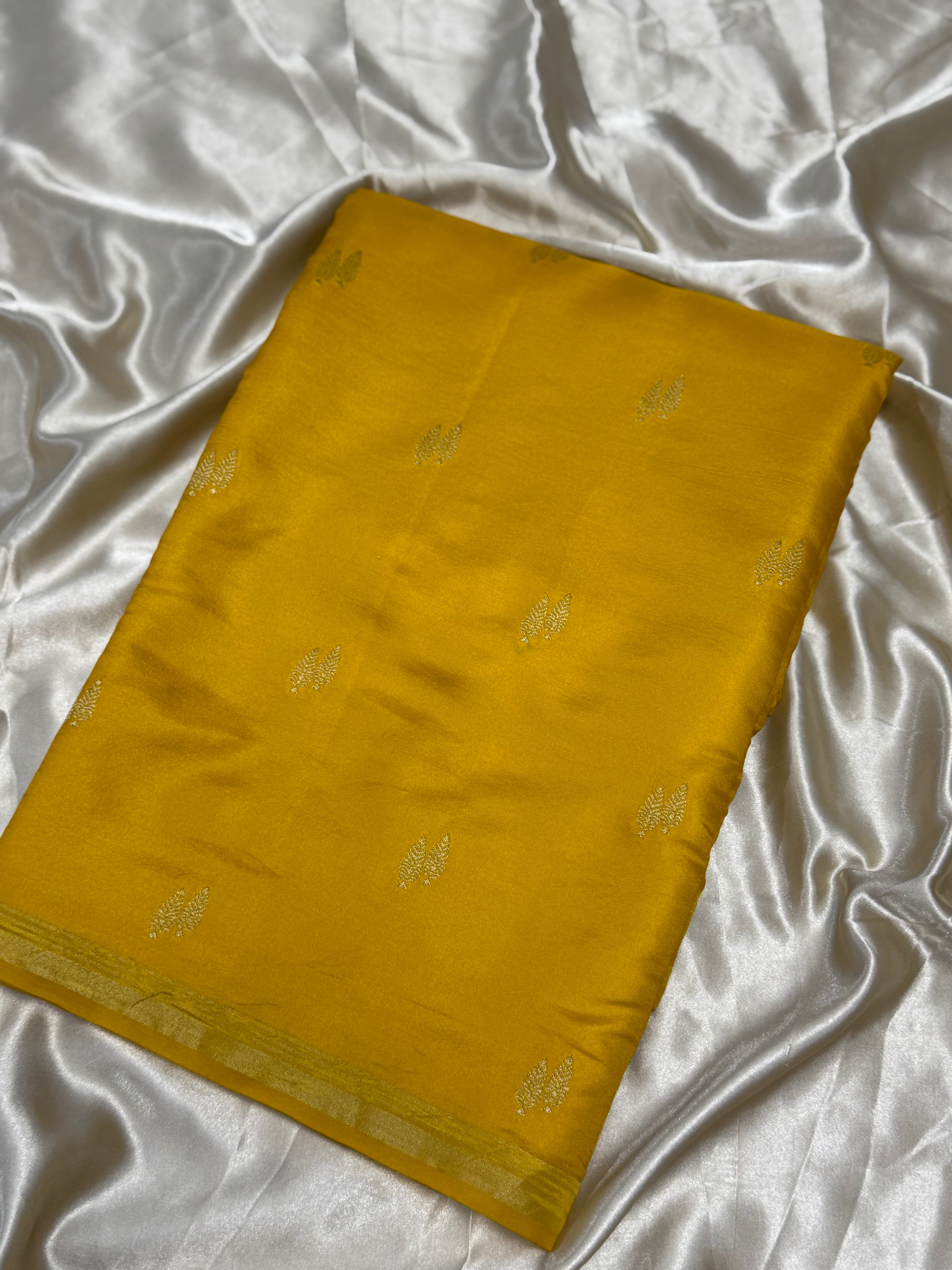 PREMIUM SOFT SILK SAREE WITH ZARI BUTTA - YELLOW