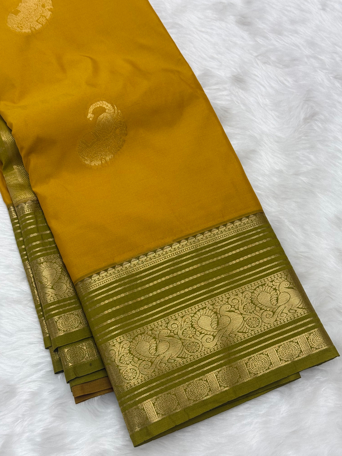 PREMIUM SEMI KANCHI SILK SAREE - AMBER