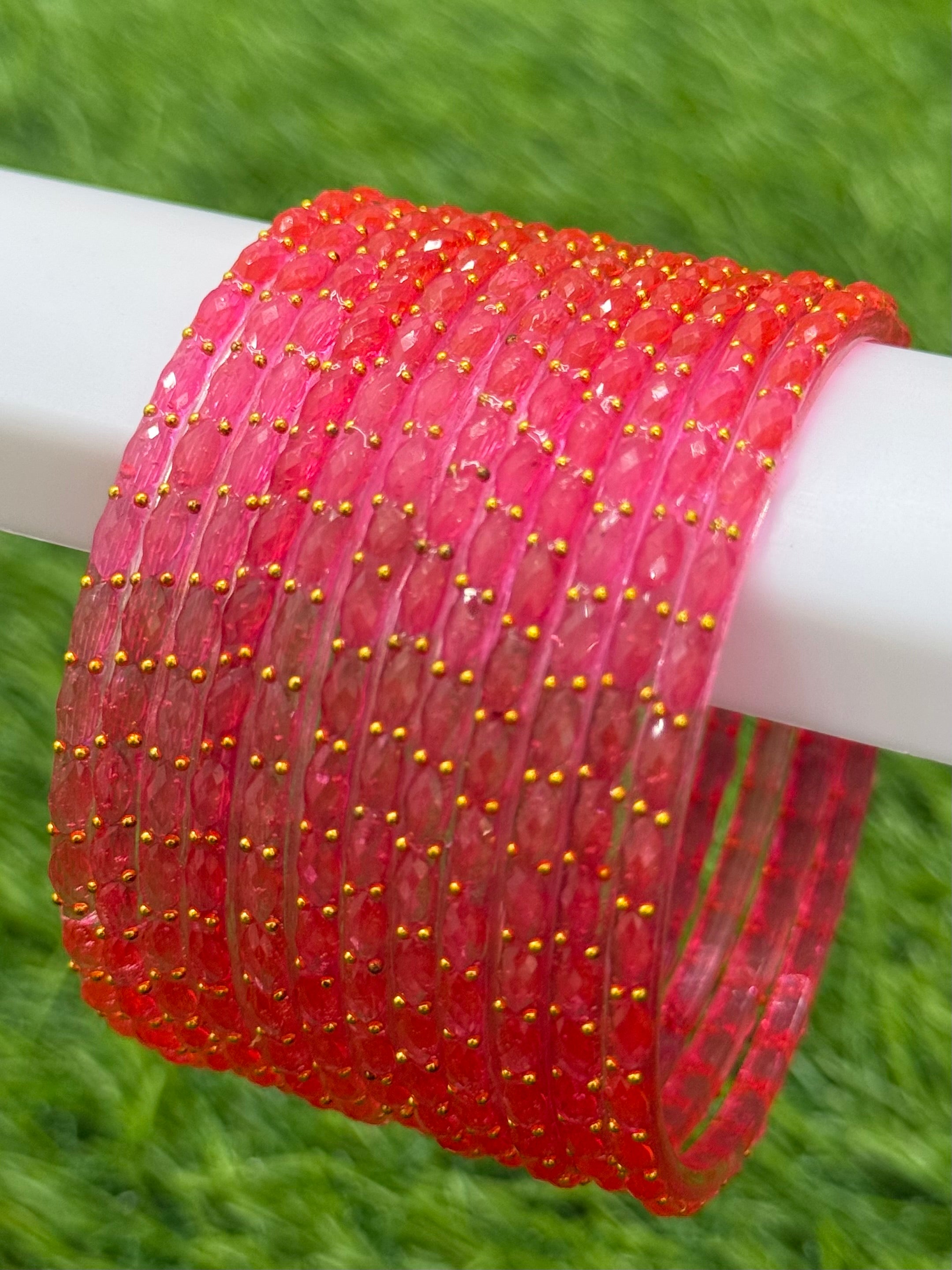 RAINDROP GLASS BANGLES PACK OF 12