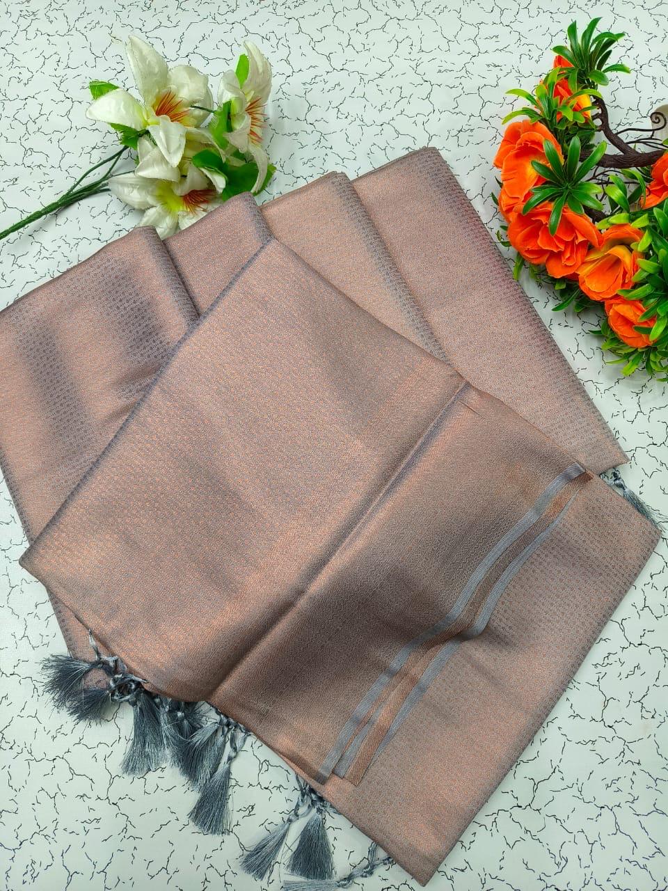 PREMIUM KUBERA PATTU SILK SAREE - GREY