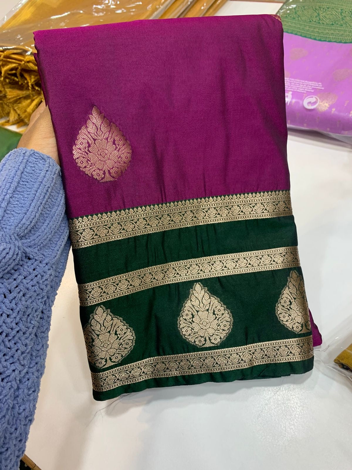 PREMIUM SOFT SEMI KANCHI SILK SAREE - VIOLET