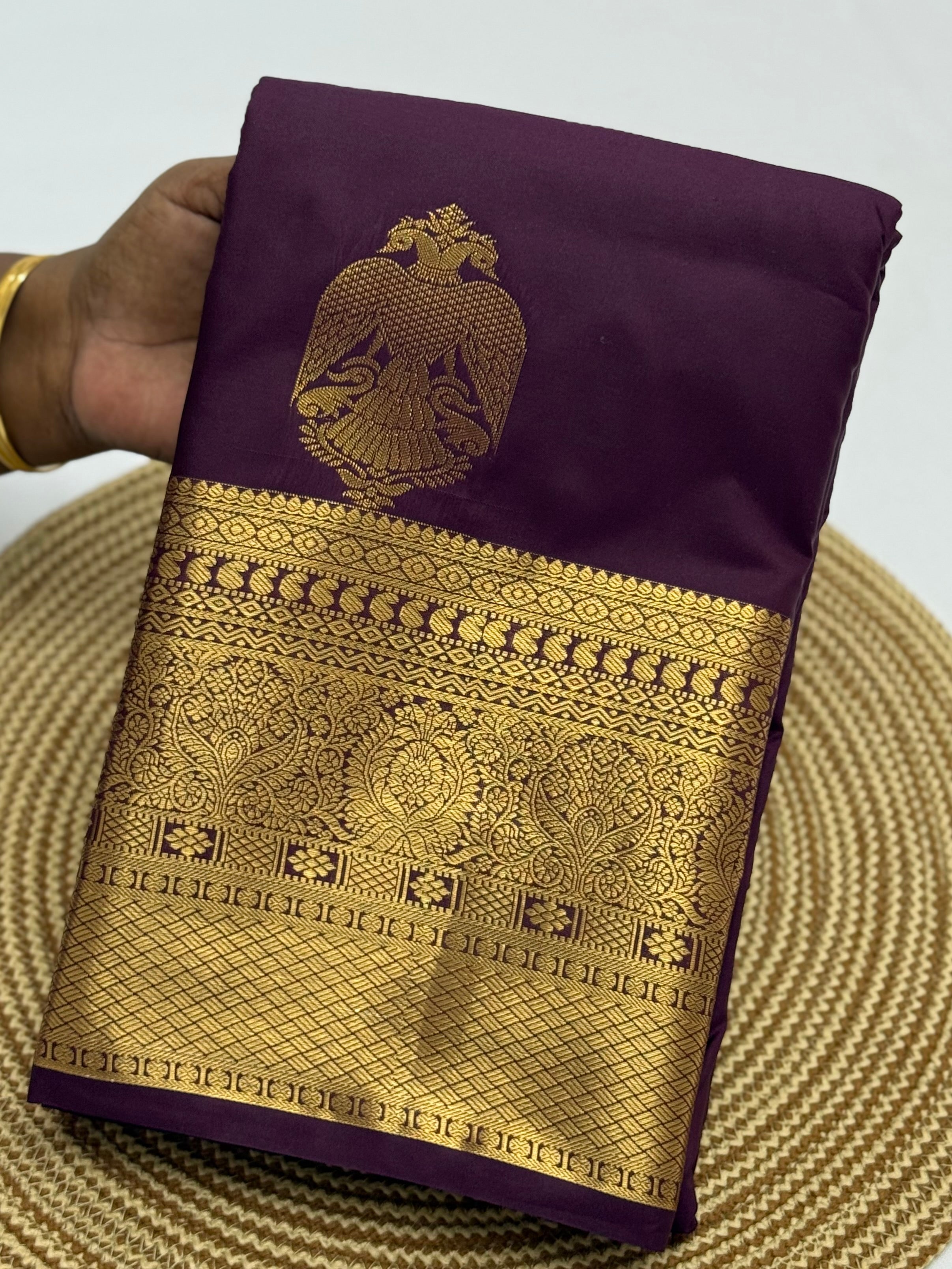 PREMIUM SEMI KANCHI SILK SAREE - MERLOT