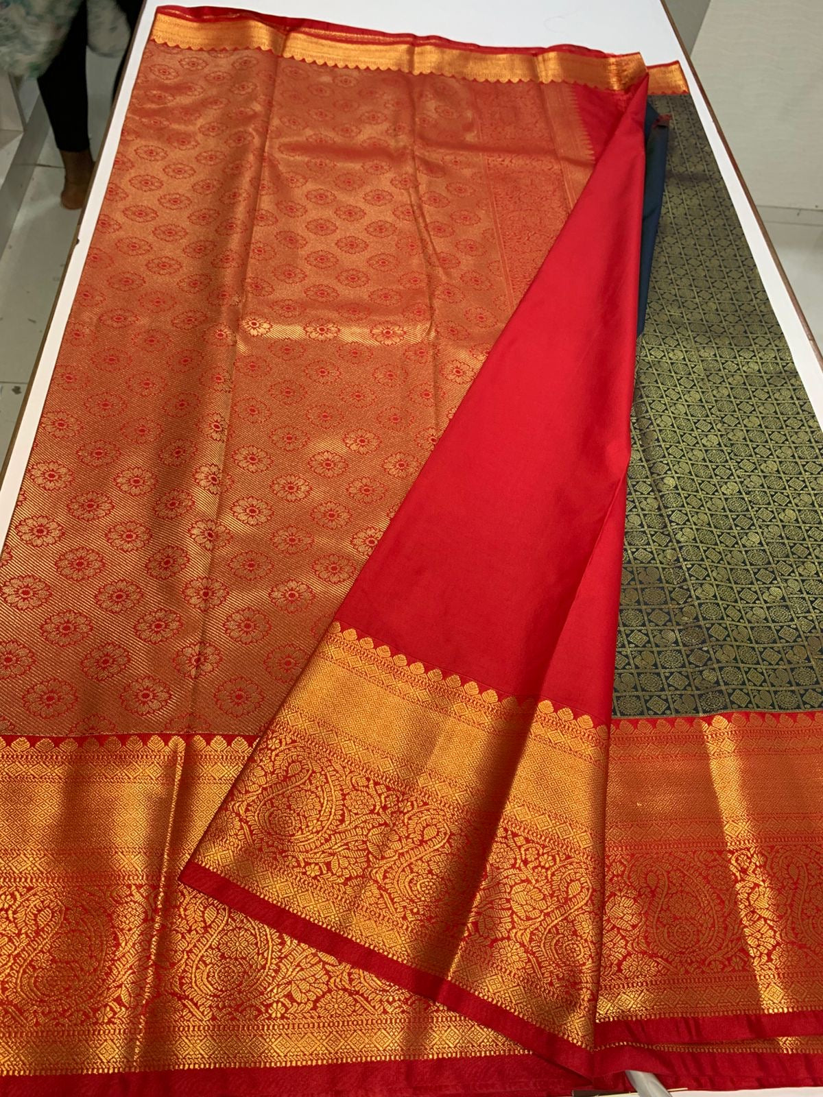 DESIGNER PREMIUM SEMI BROCADE SILK SAREE - GREEN