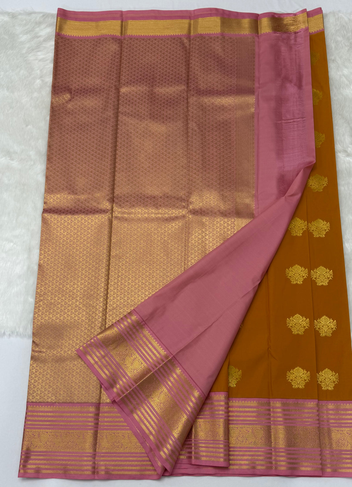 PREMIUM SEMI KANCHI SILK SAREE - AMBER