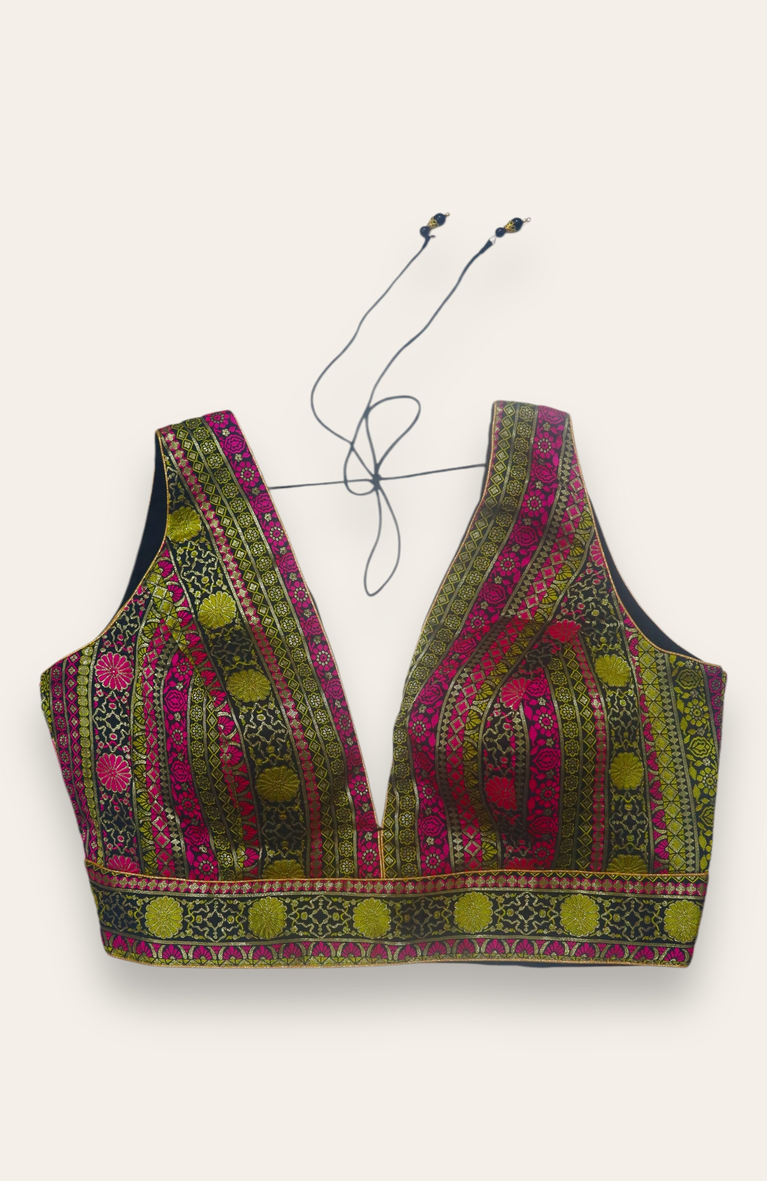 SLEEVELESS READYMADE BLOUSE - MULTICOLOUR