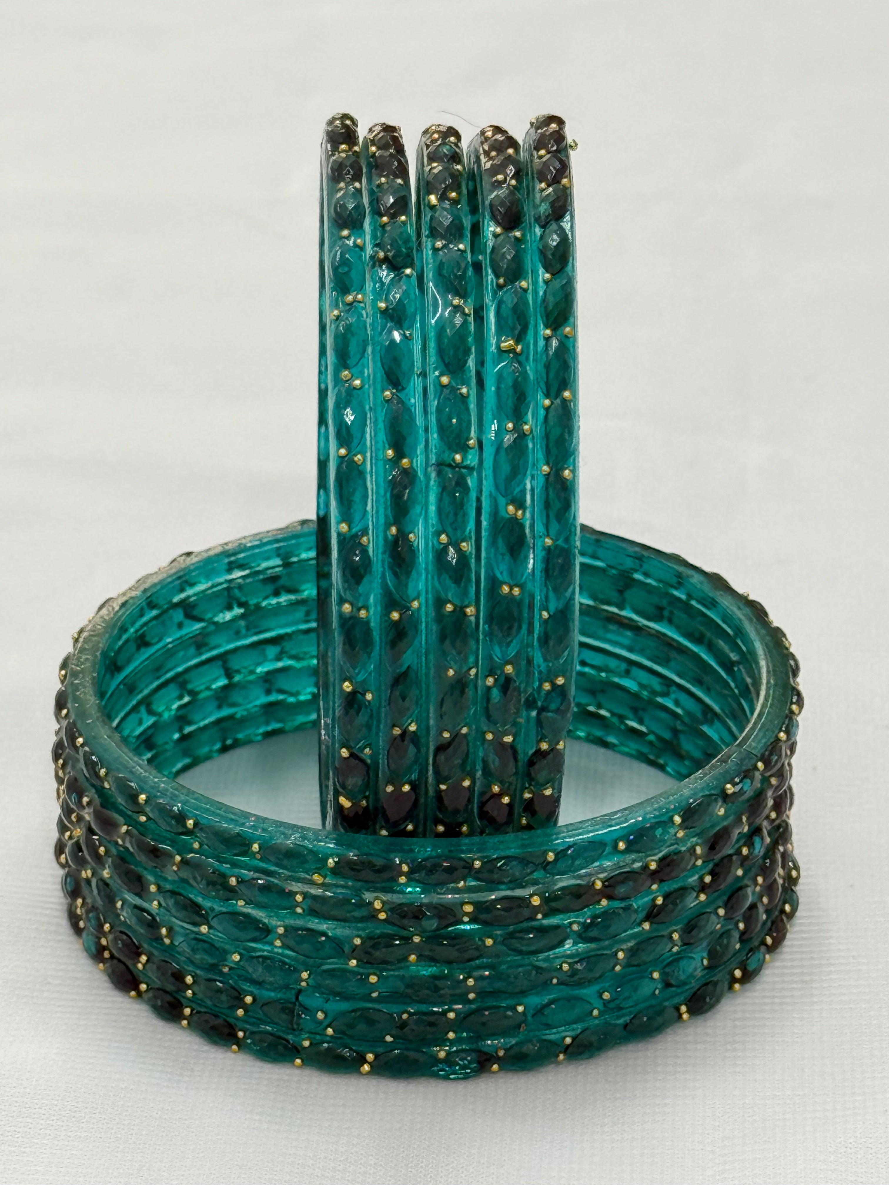 RAINDROP GLASS BANGLES PACK OF 12