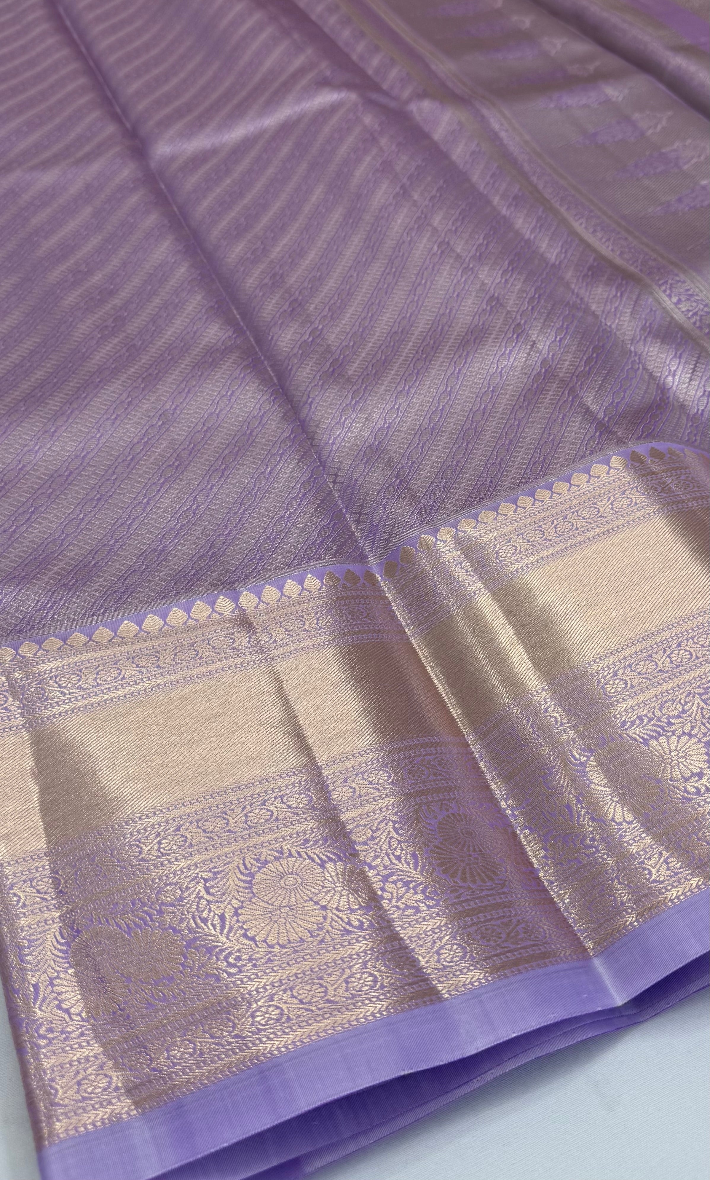 PREMIUM SEMI KANCHI SILK SAREE - GOLDEN LAVENDER