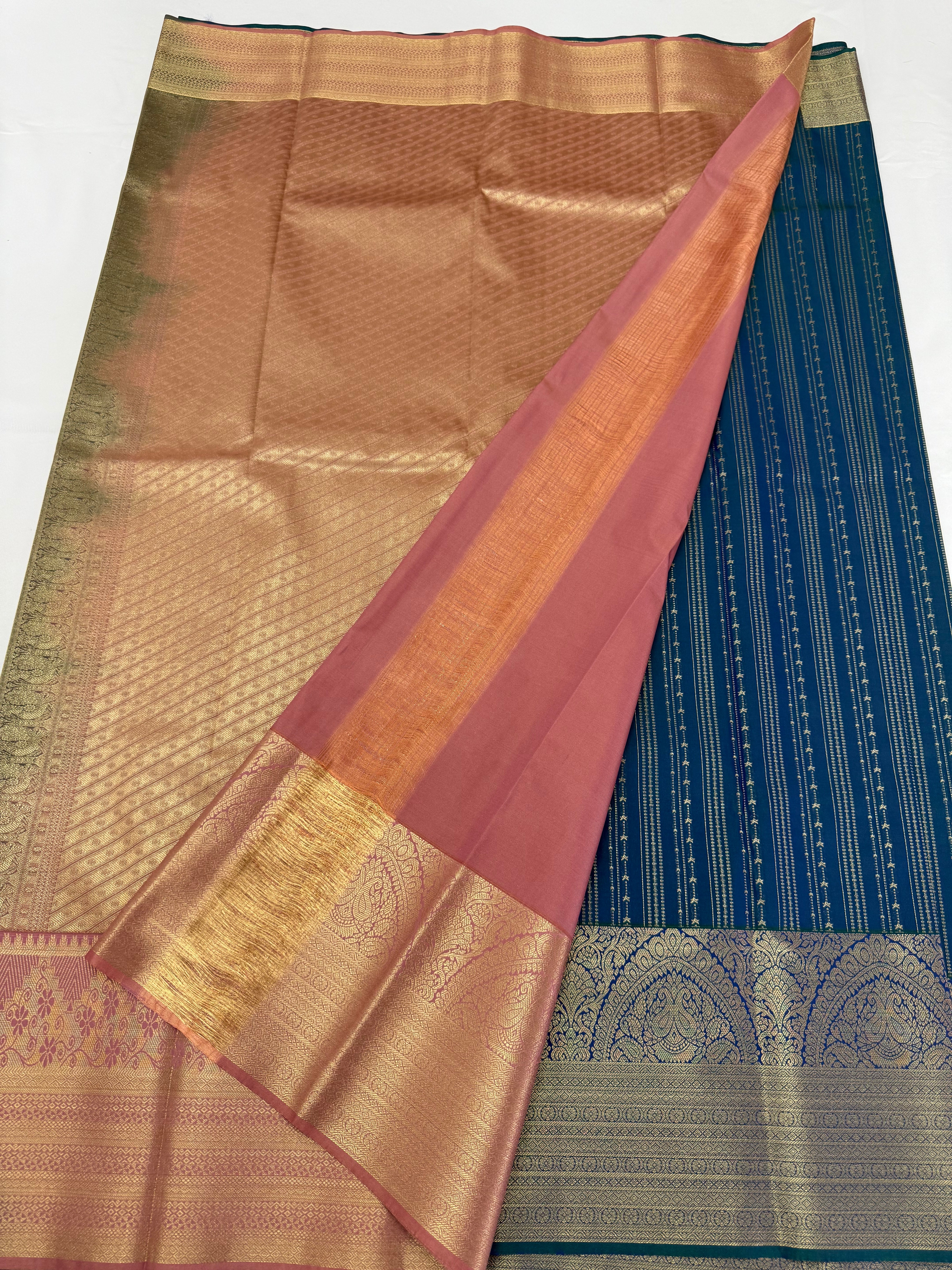 PREMIUM SEMI KANCHI SILK SAREE - TEAL