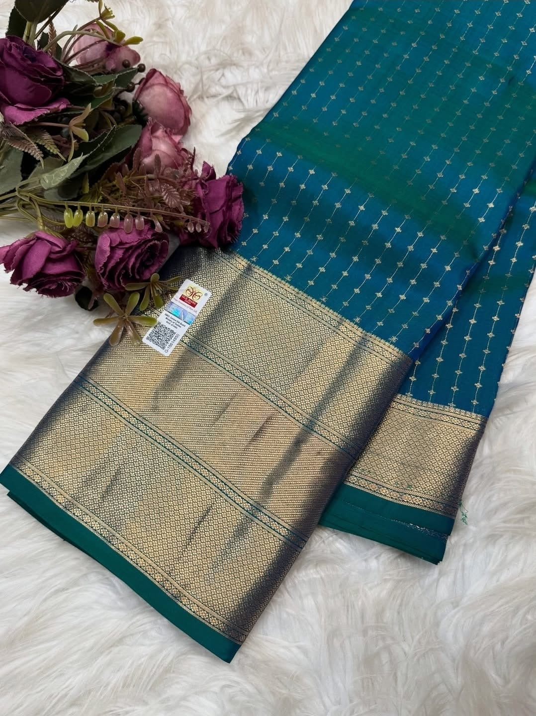KANCHIPURAM PURE SILK SAREE | SILKMARK® CERTIFIED - TURQUOISE GREEN