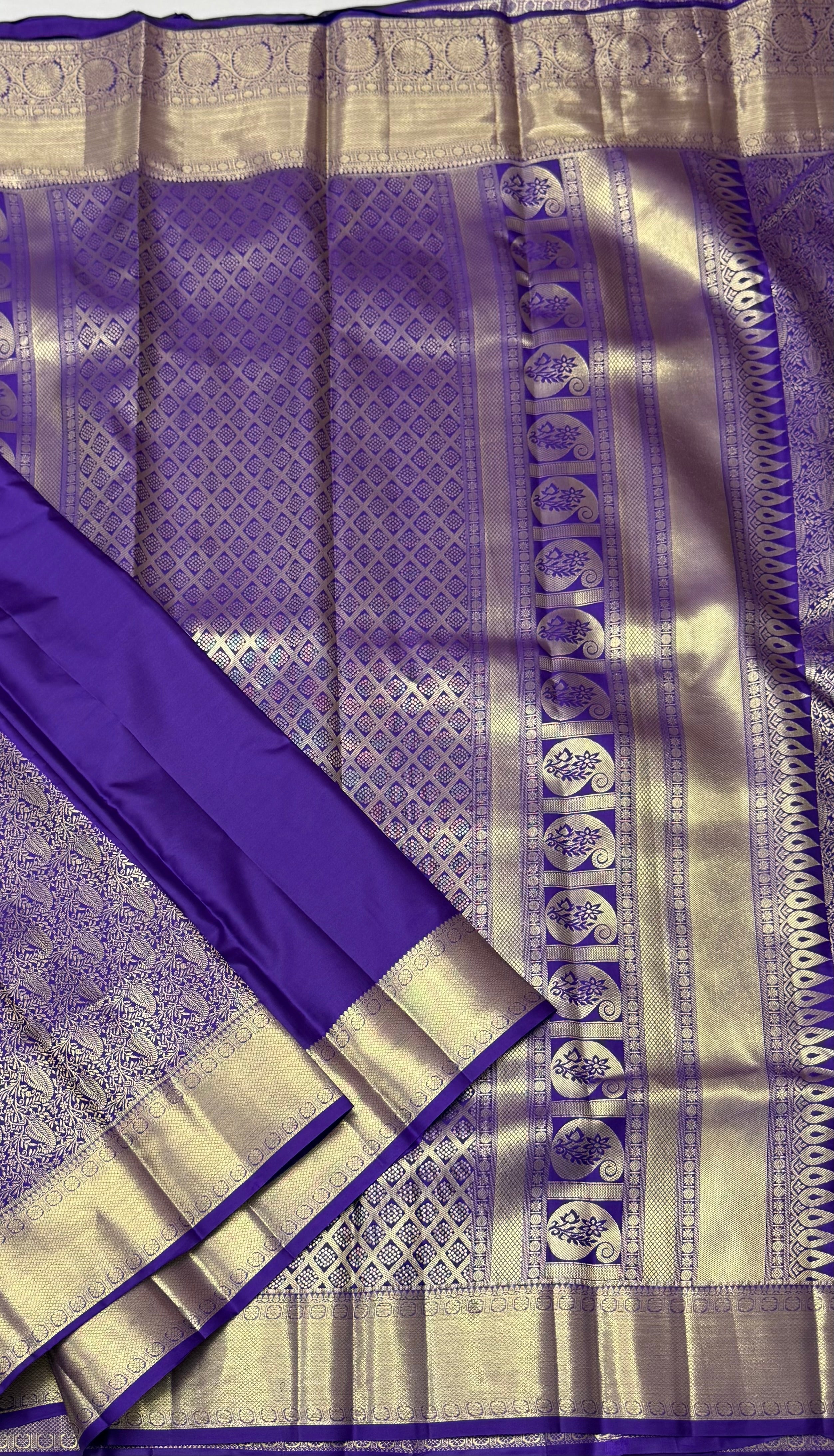 PREMIUM KANCHI BROCADE SILK SAREE - PURPLE