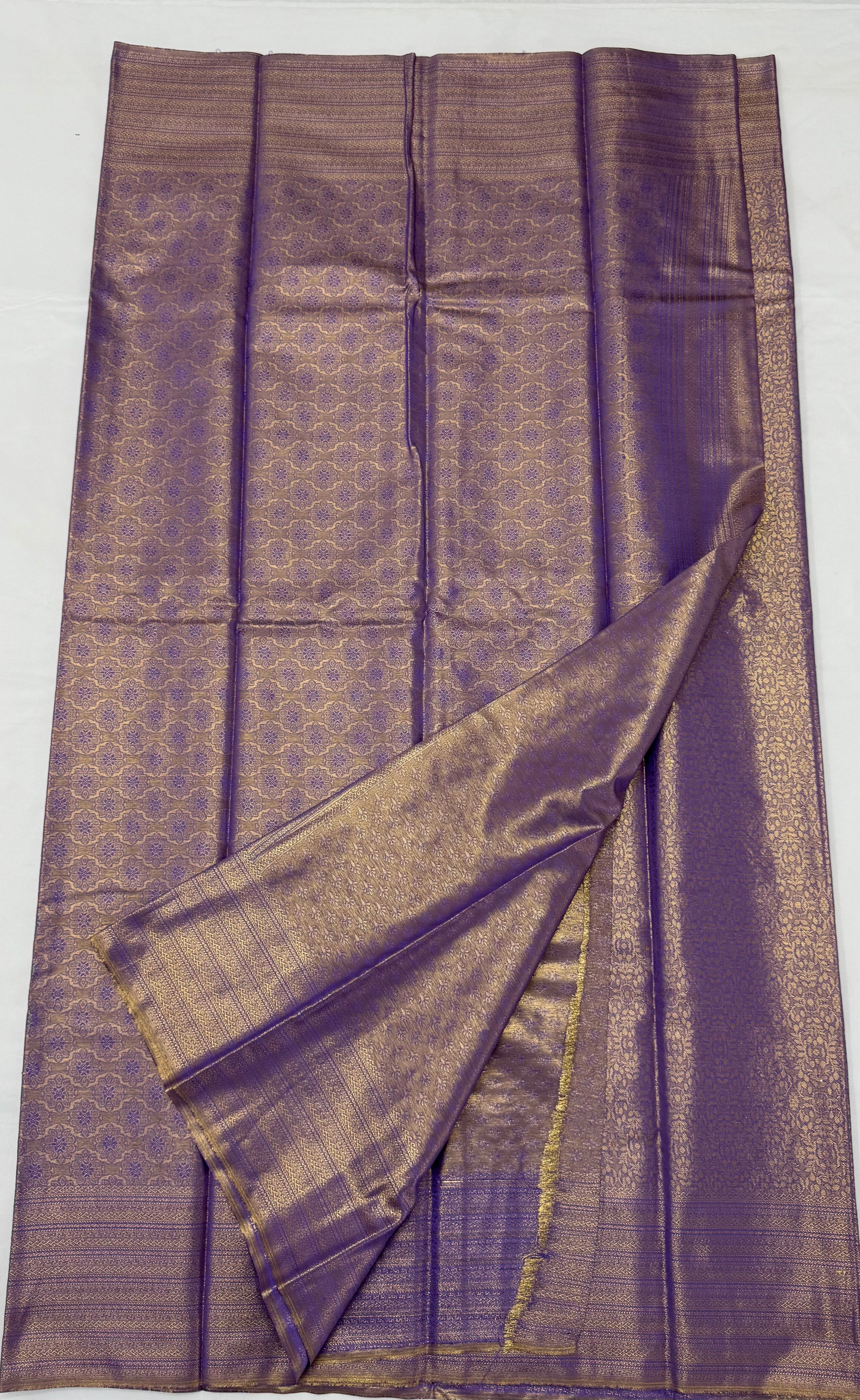 PREMIUM KANCHI TISUSE SILK SAREE - GOLDEN BLUE