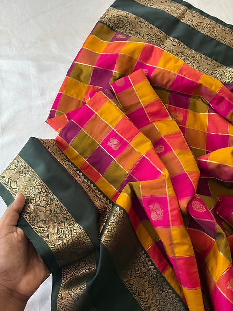 PREMIUM SAMPANGI PINK GREEN PAALUM PAZHAMUM SAREE
