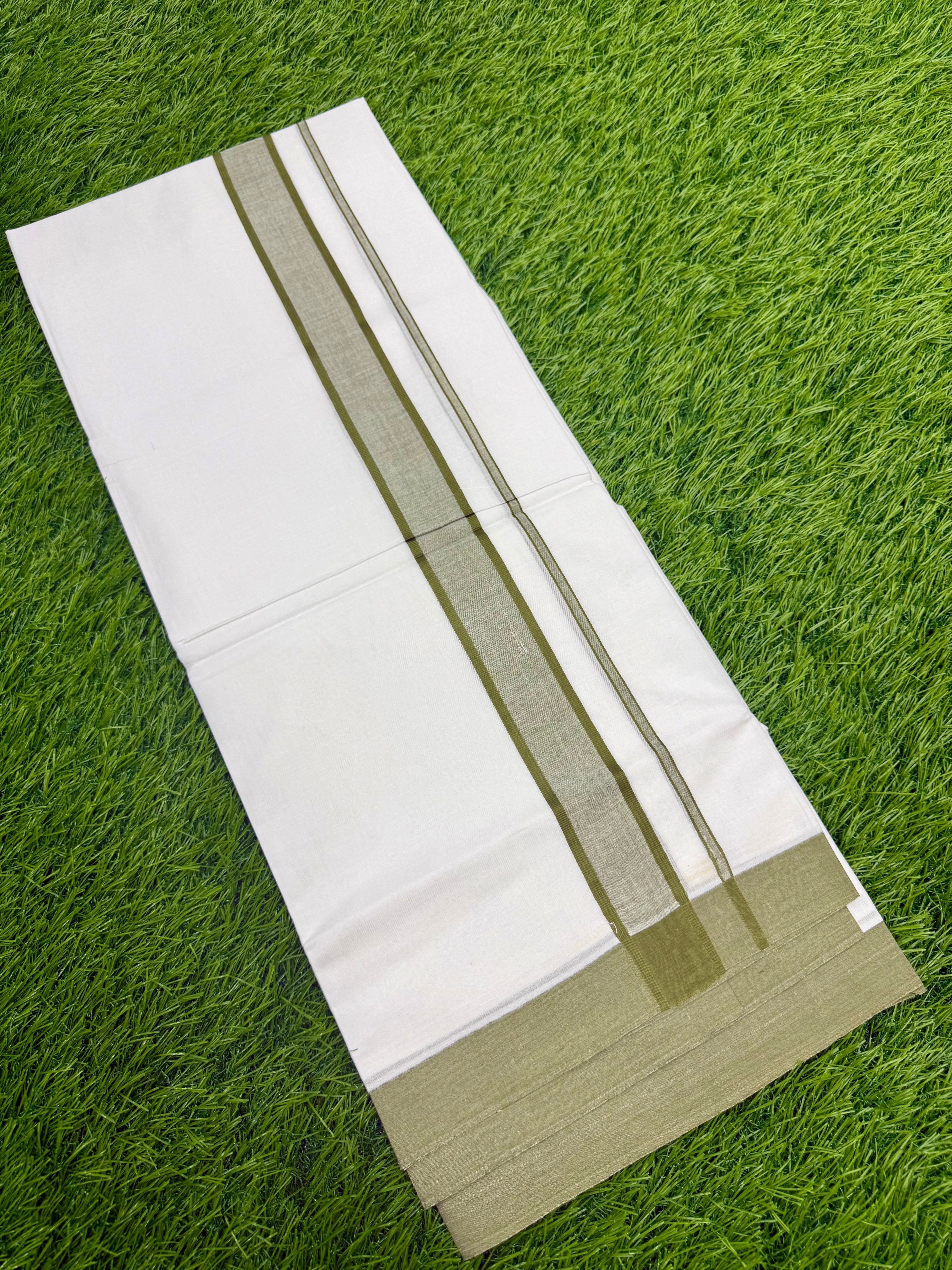 MEN'S DOUBLE DHOTI WHITE WITH FANCY BORDER