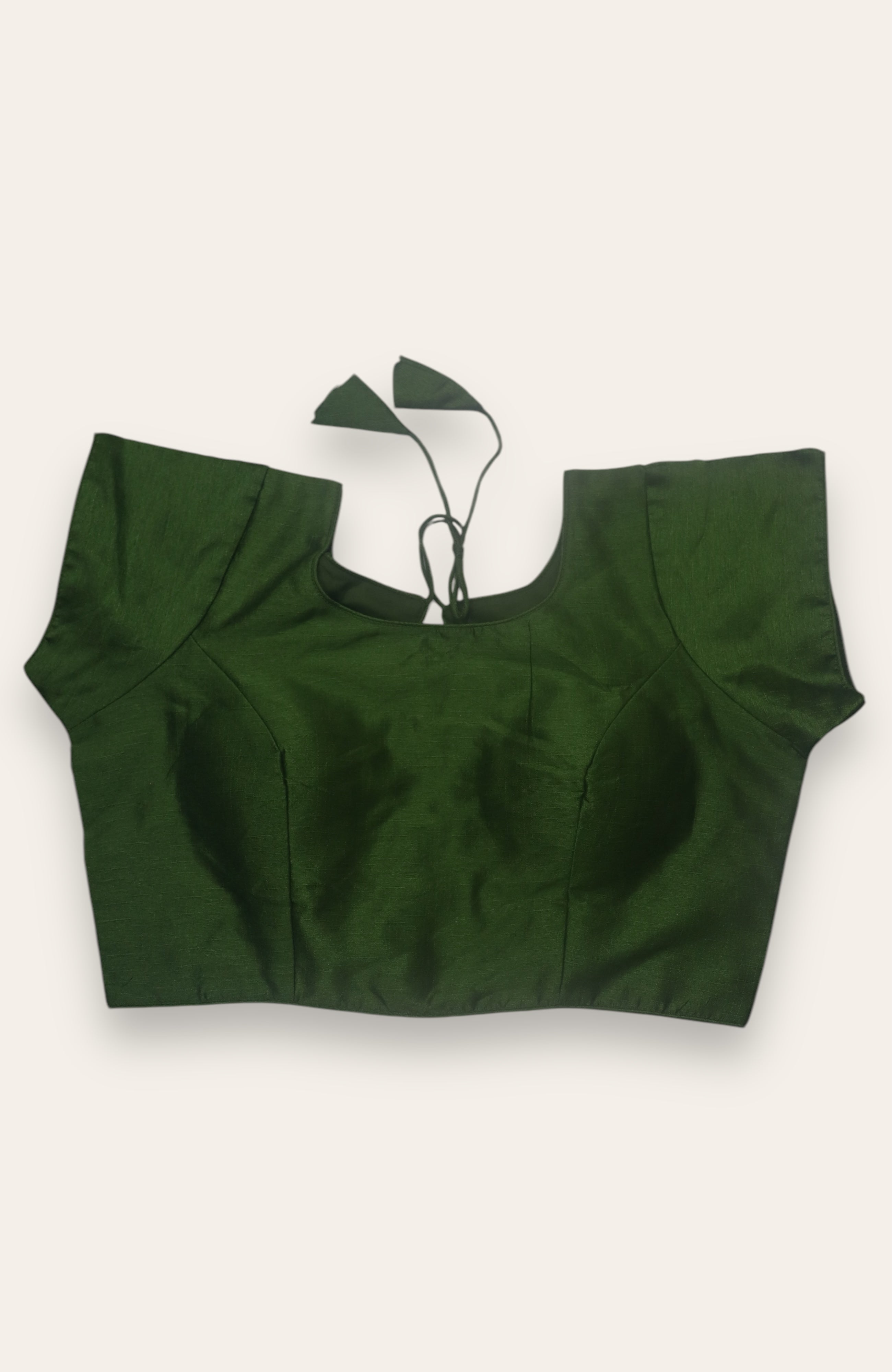 READYMADE SAREE BLOUSE - OLIVE GREEN