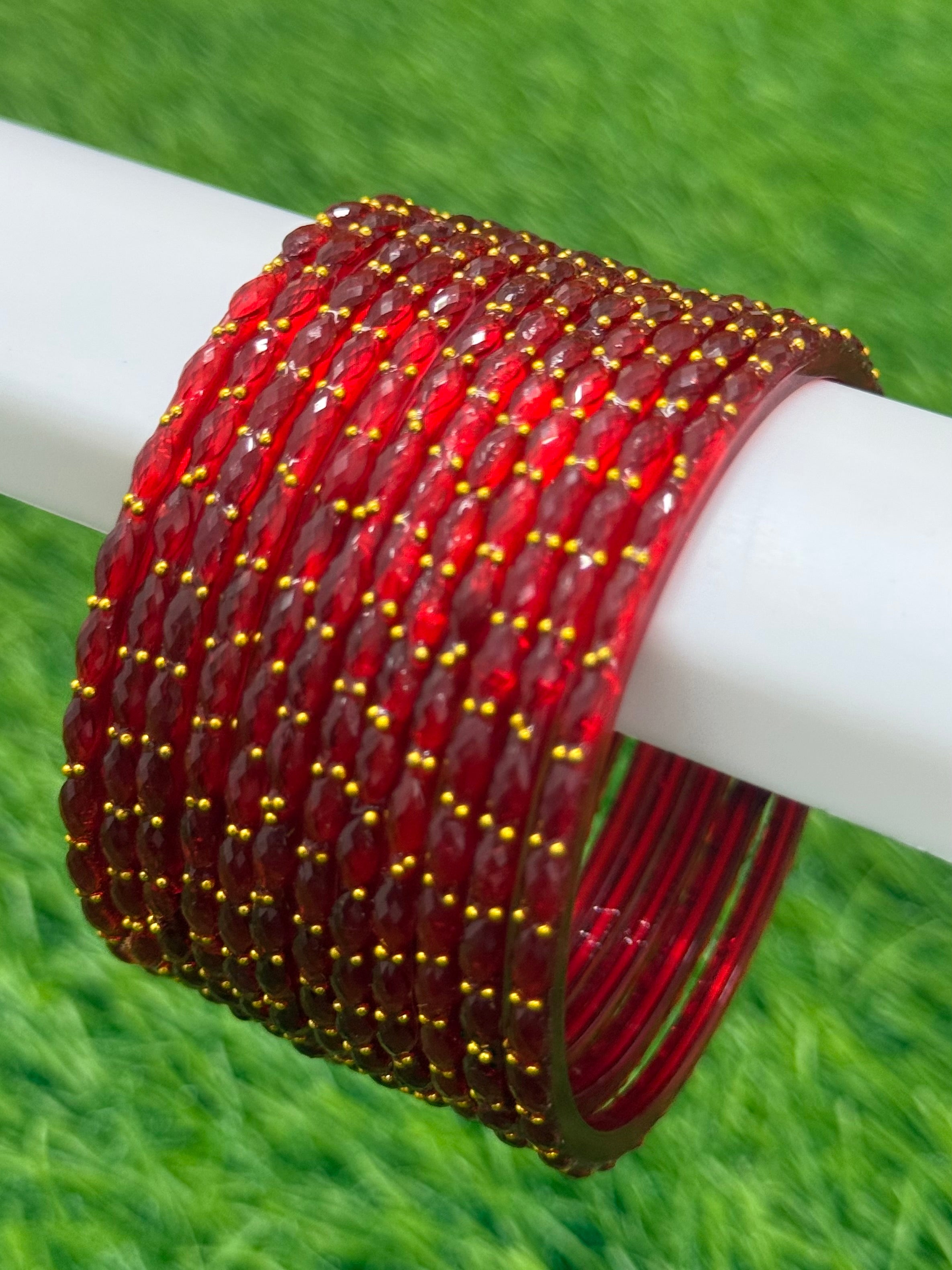 RAINDROP GLASS BANGLES PACK OF 12