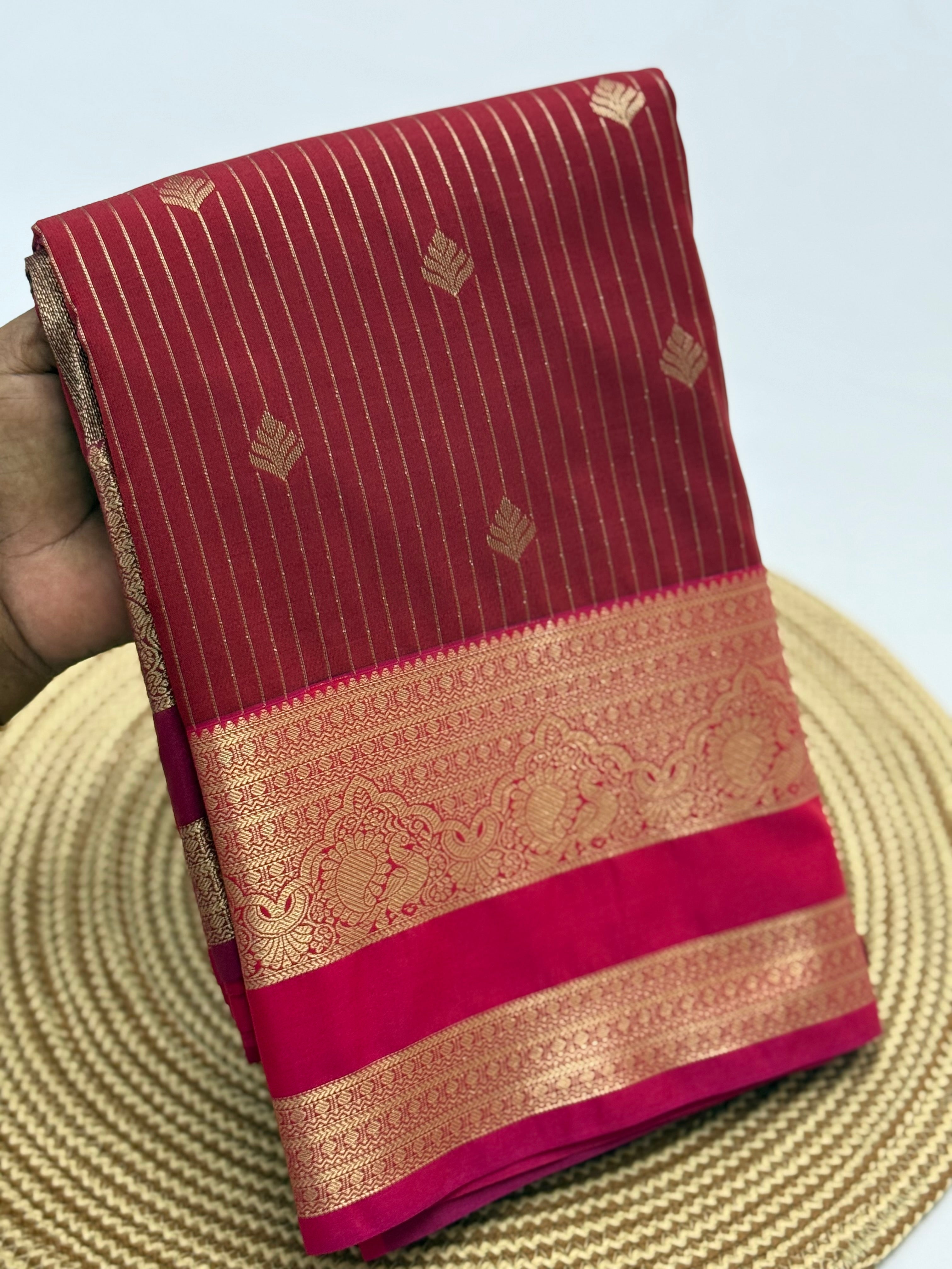 PREMIUM SEMI KANCHI SILK SAREE - MAROON