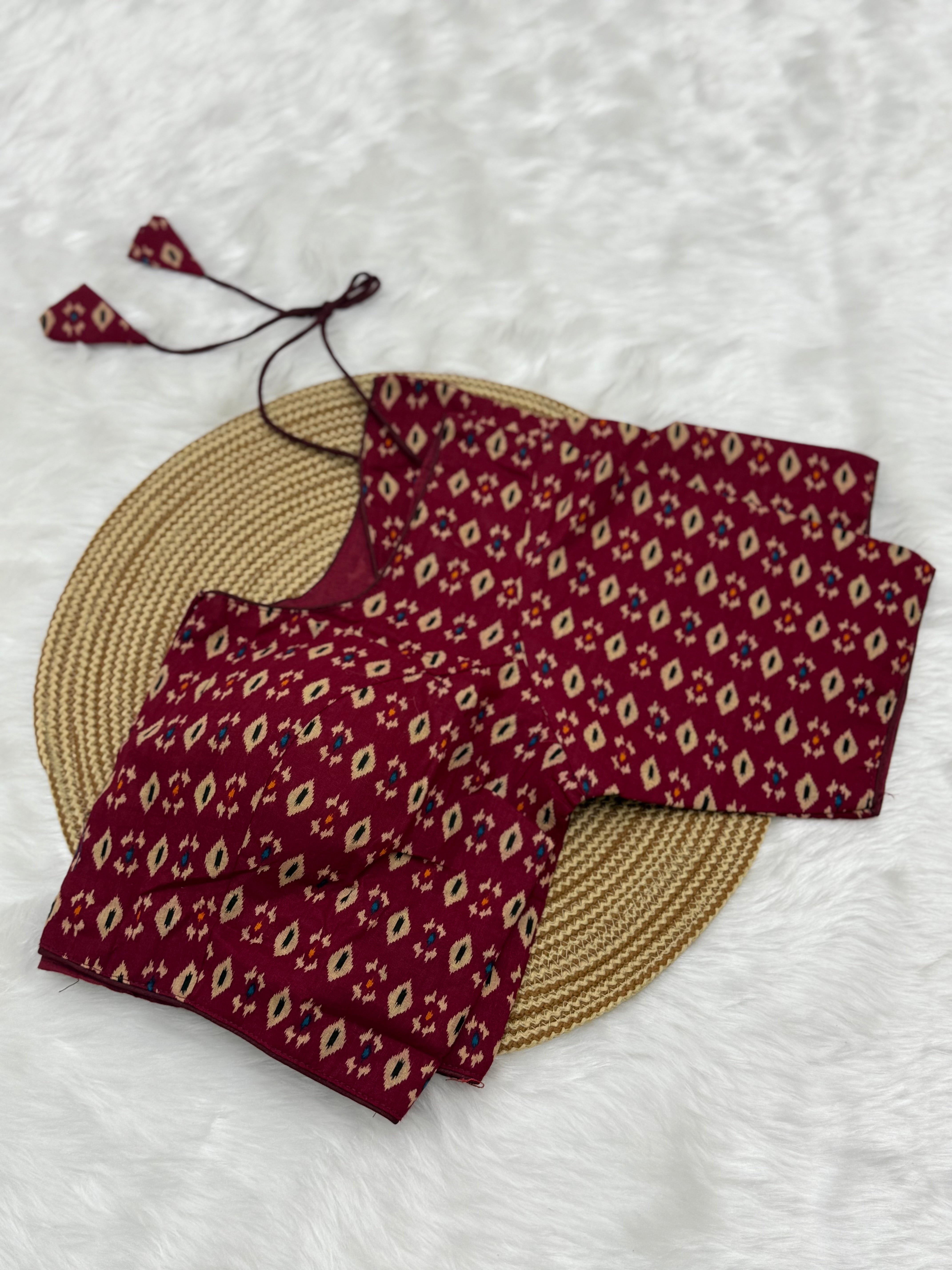 HIGH NECK COTTON READYMADE BLOUSE