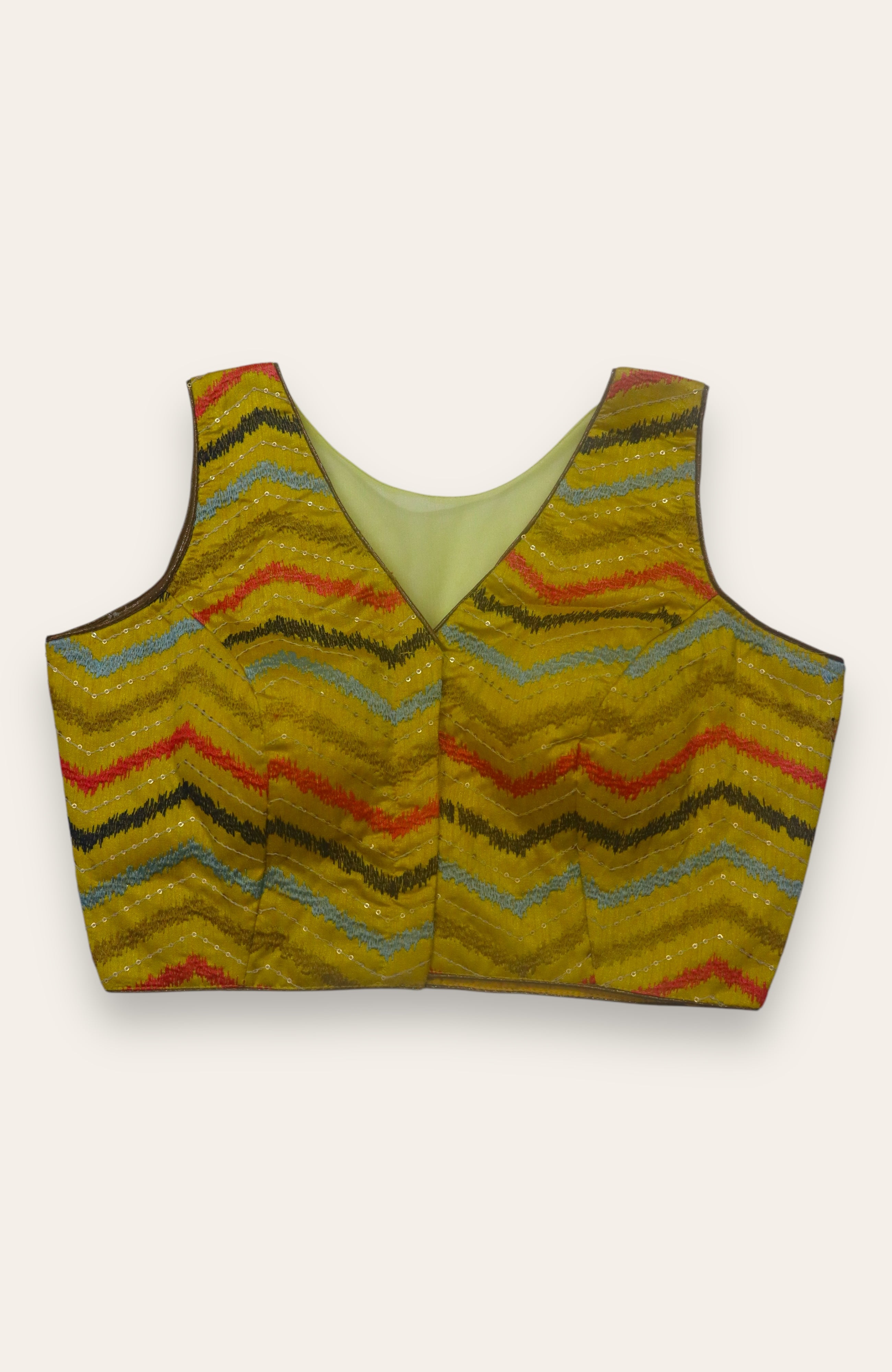 SLEEVELESS READYMADE BLOUSE - YELLOW