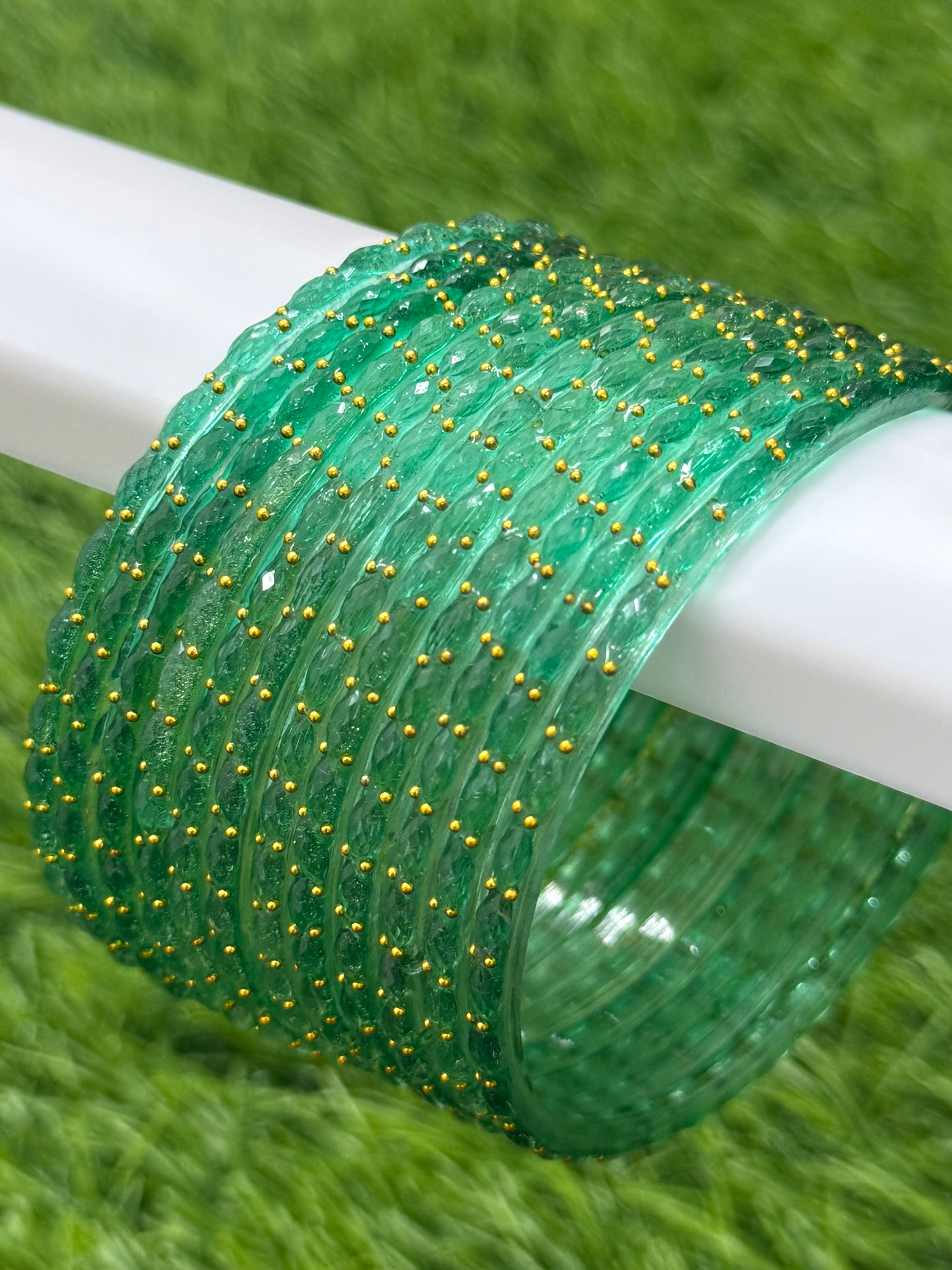 RAINDROP GLASS BANGLES PACK OF 12
