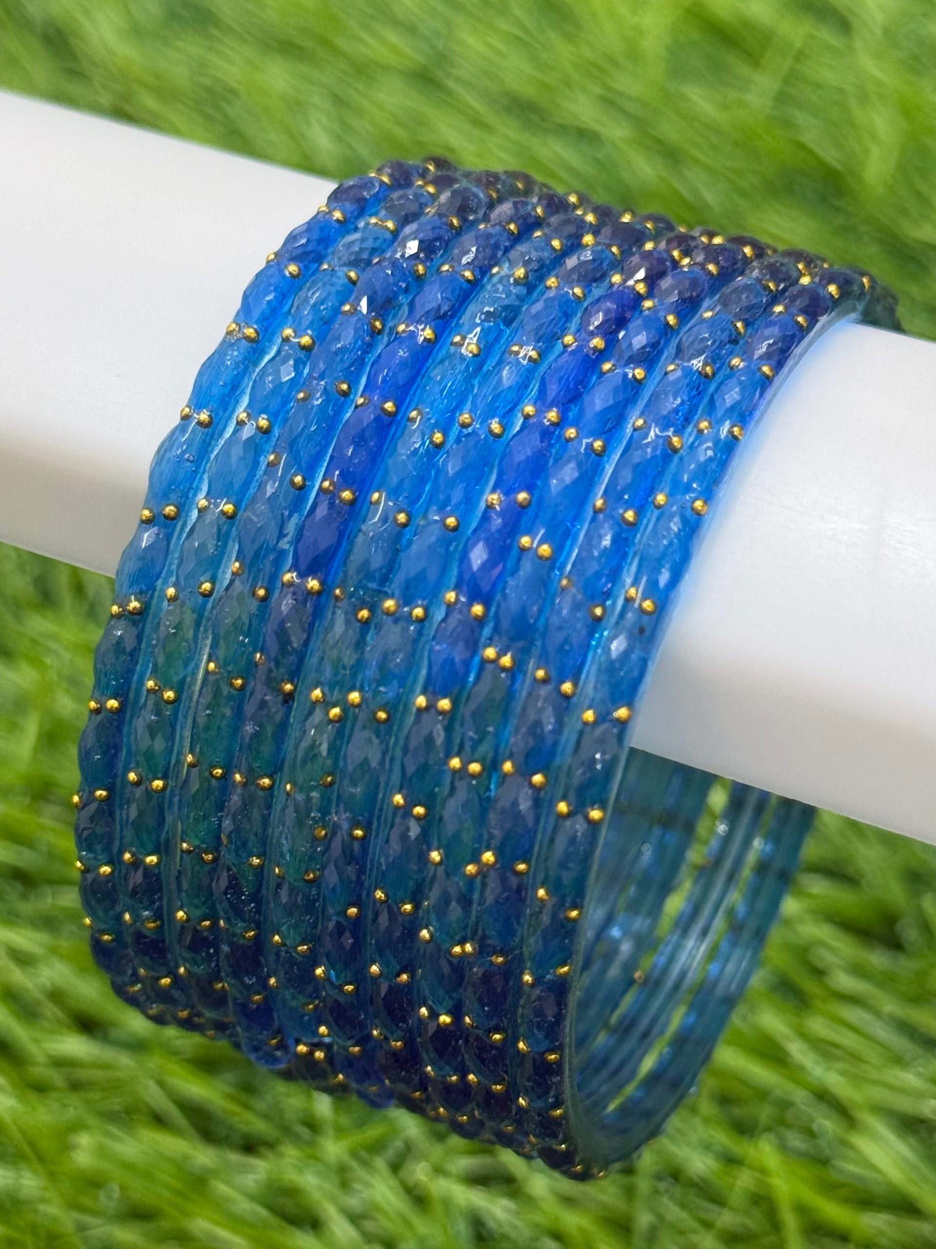 RAINDROP GLASS BANGLES PACK OF 12