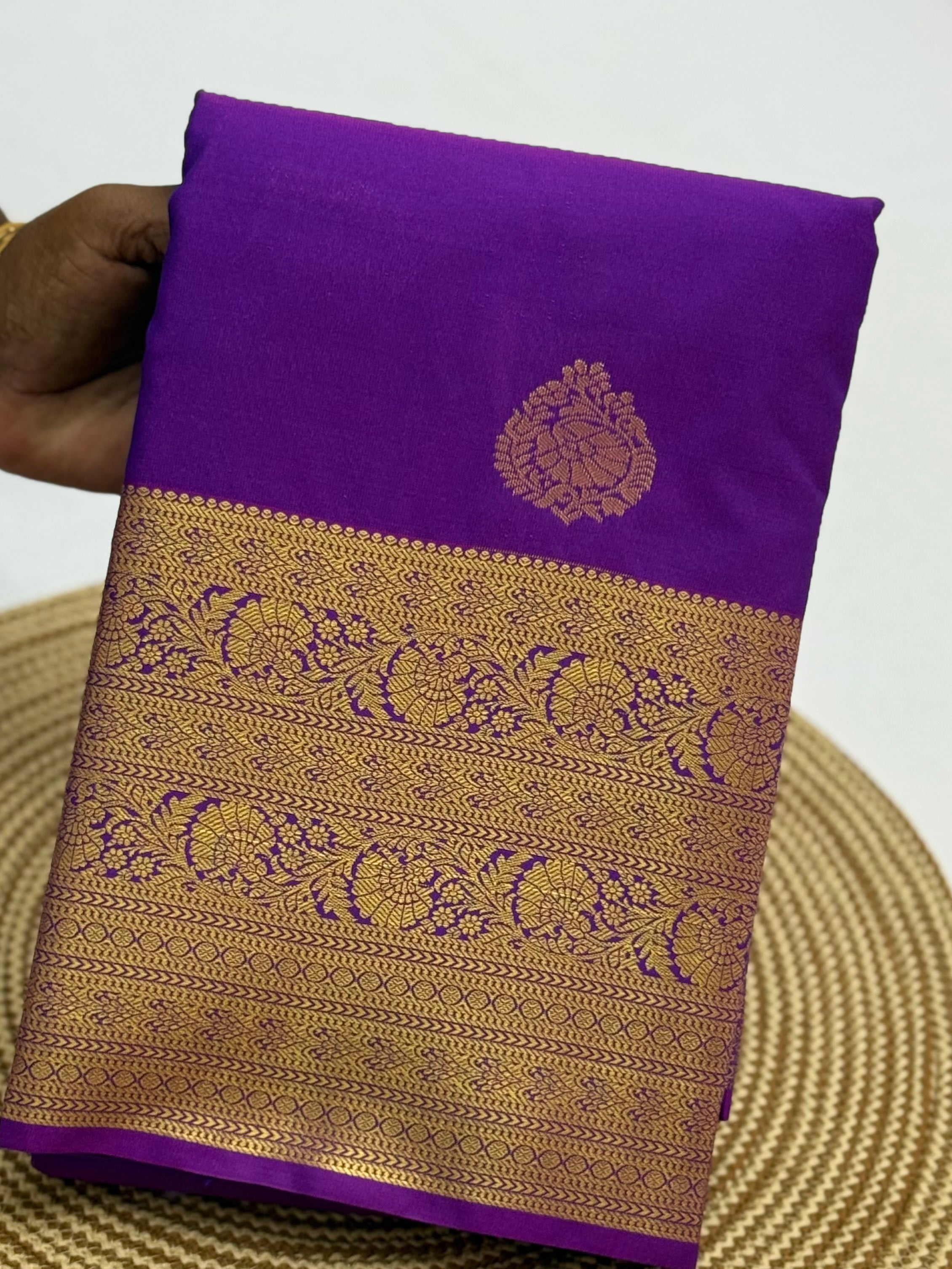 PREMIUM SEMI KANCHI SILK SAREE - PURPUREUS