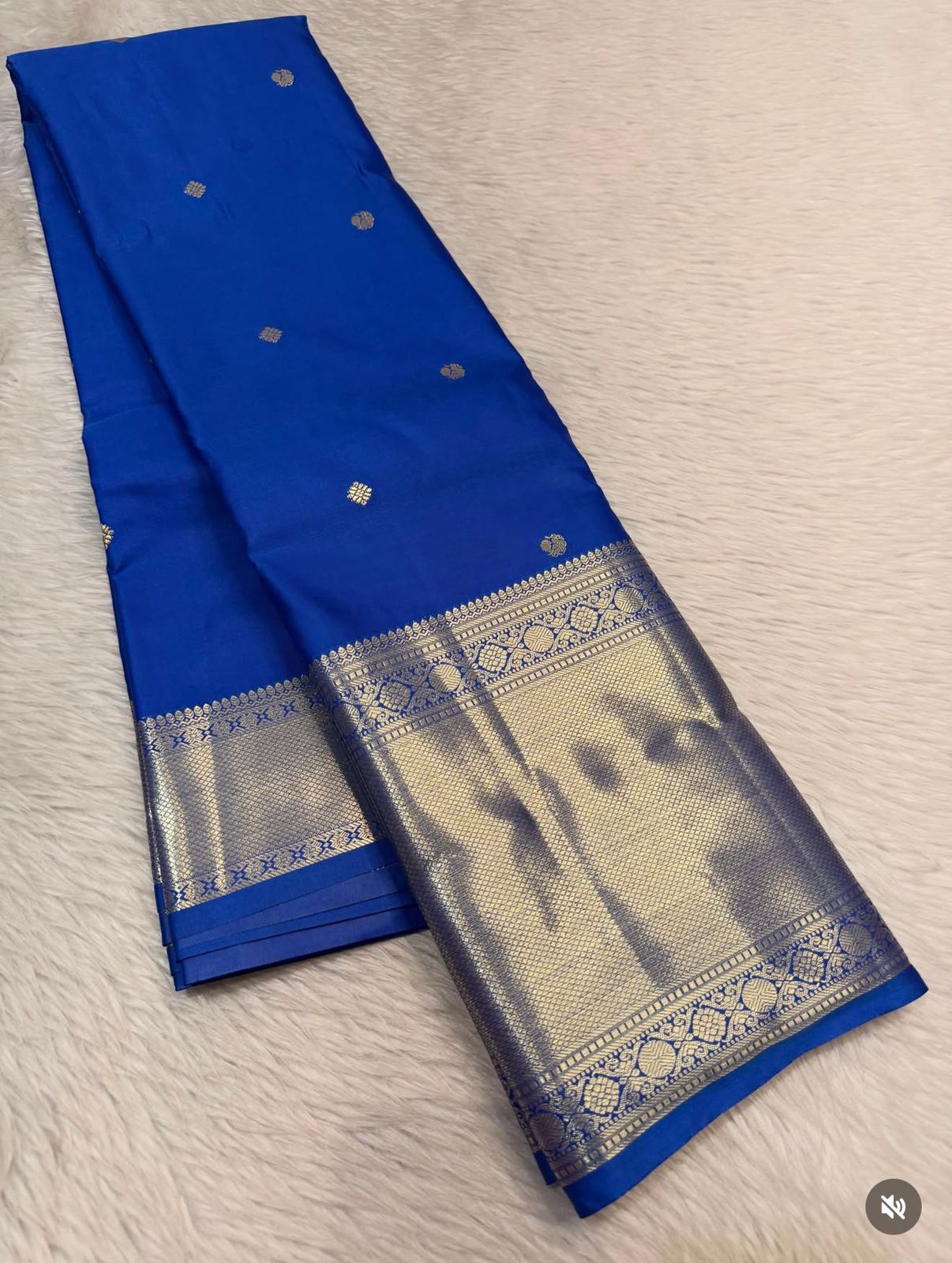 PREMIUM SEMI KANCHI SILK SAREE - ROYAL BLUE