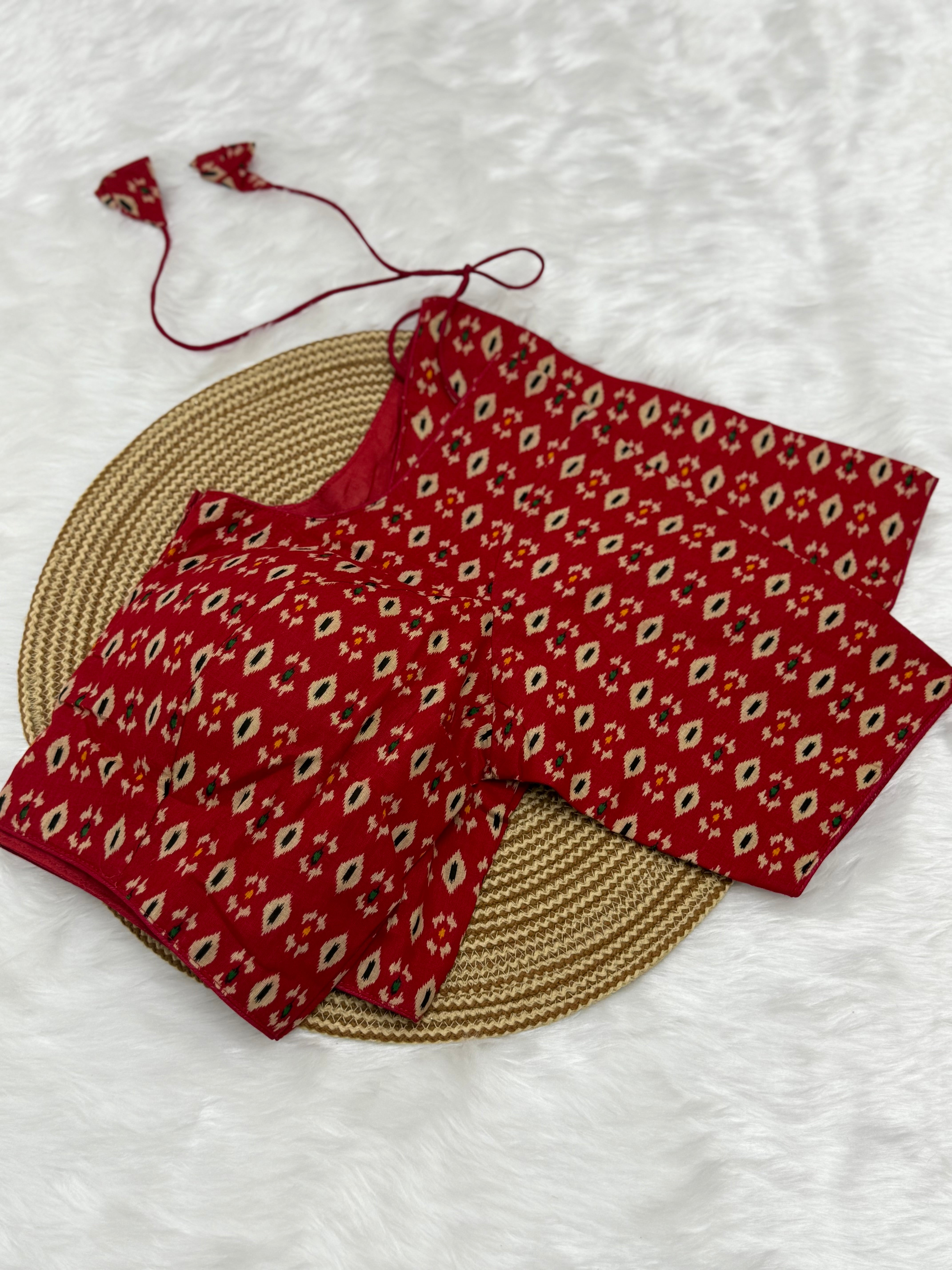 HIGH NECK COTTON READYMADE BLOUSE