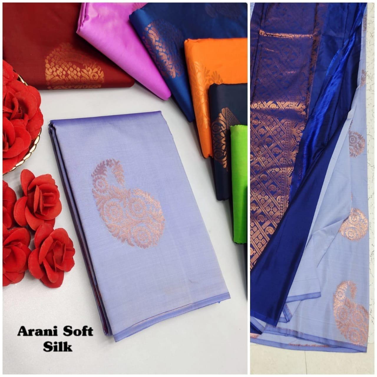 ARANI SOFT SILK SAREES - LAVENDER