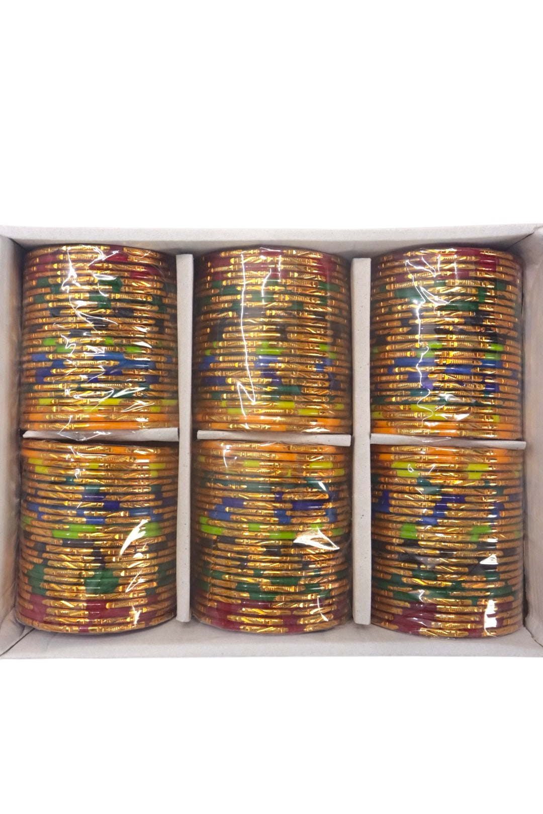 TRADITIONAL BABY SHOWER GLASS BANGLES - MULTI COLOUR MIX (BOX OF 144 PCS)