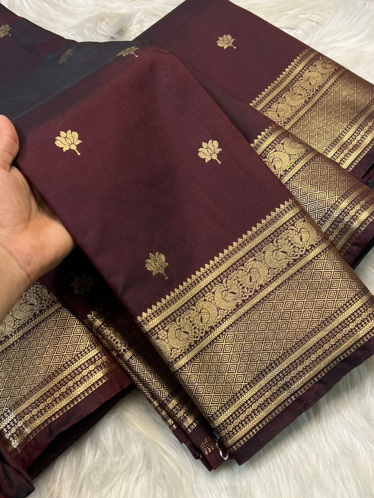 PREMIUM SEMI KANCHI SILK SAREE - SANGRIA