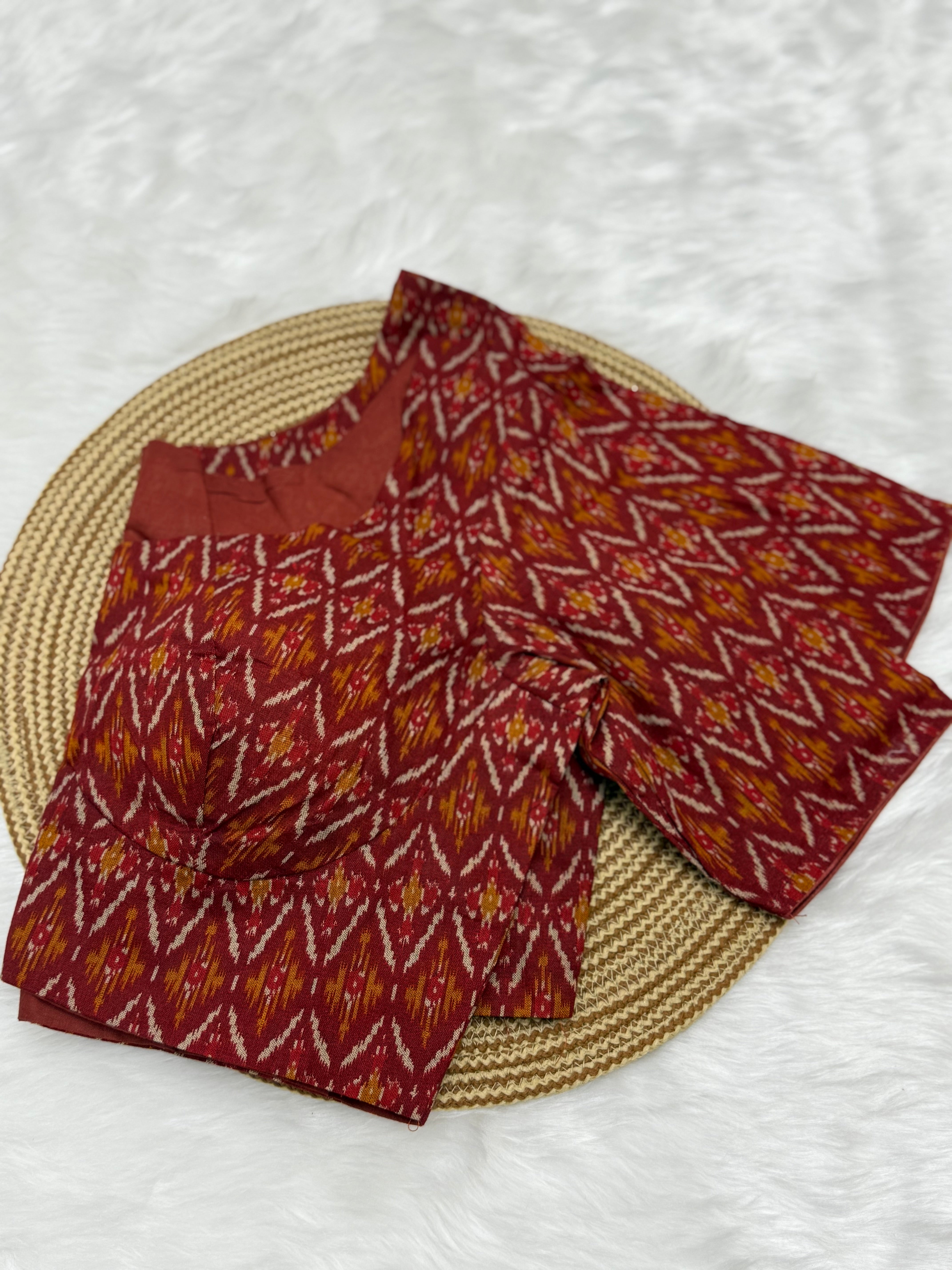 HIGH NECK COTTON READYMADE BLOUSE