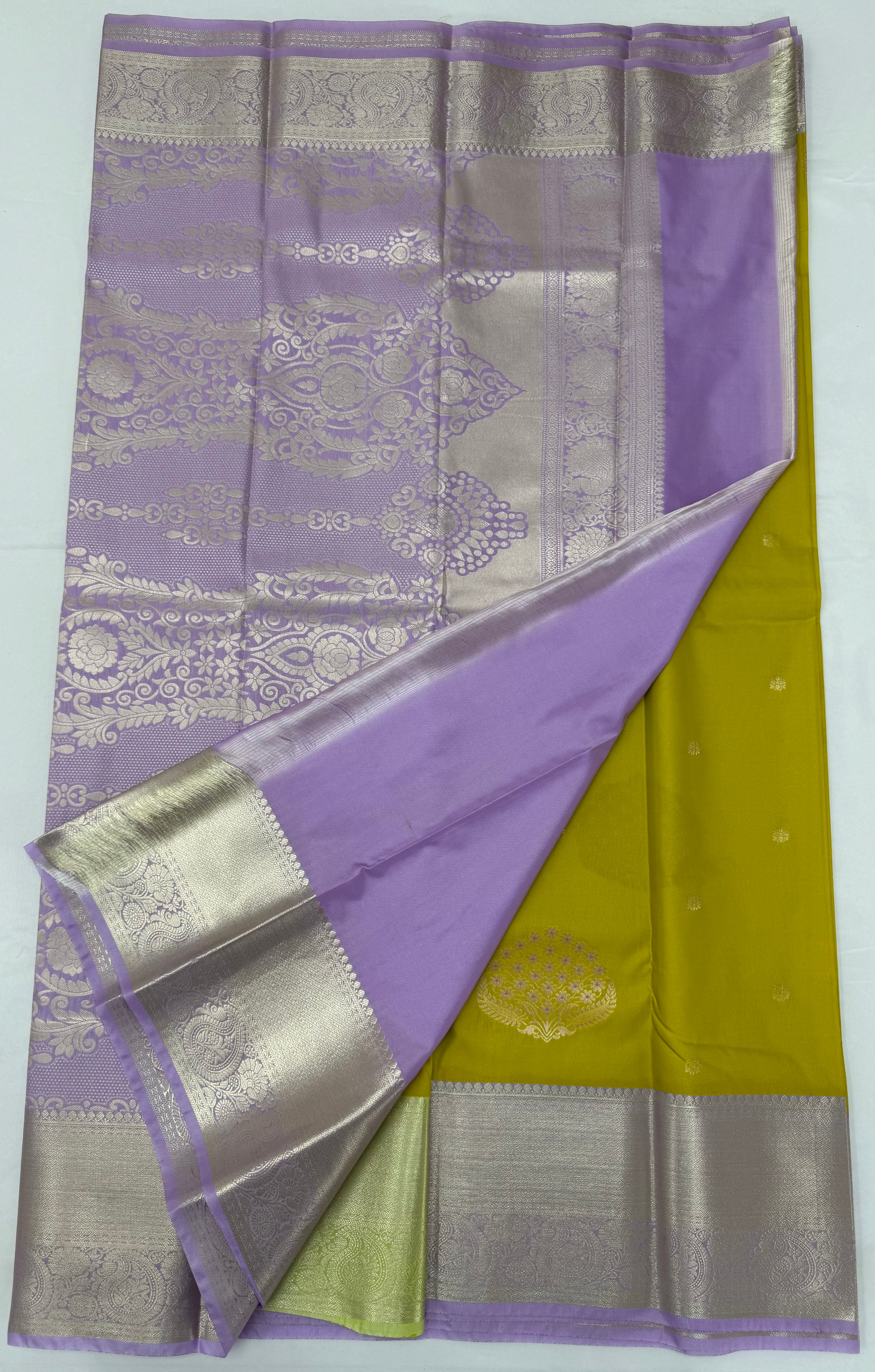 PREMIUM SEMI KANCHI SILK SAREE - CYBER YELLOW