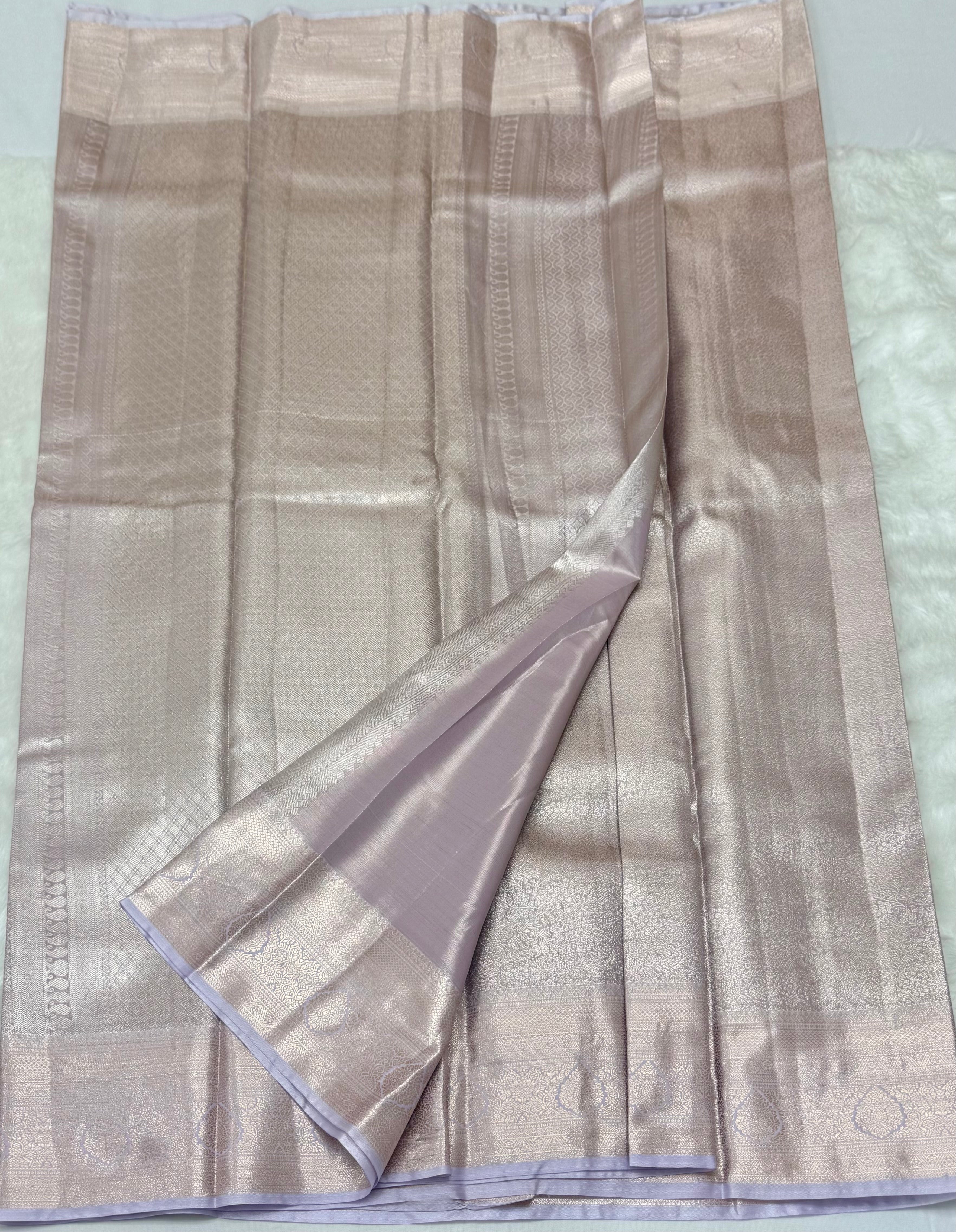 PREMIUM SEMI KANCHI TISSUE SILK SAREE - LILAC