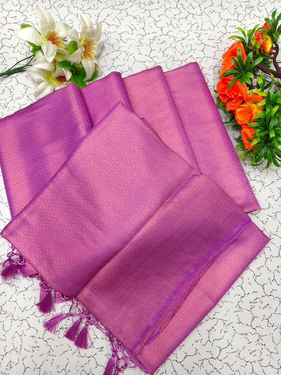 PREMIUM KUBERA PATTU SILK SAREE - FRENCH VIOLET