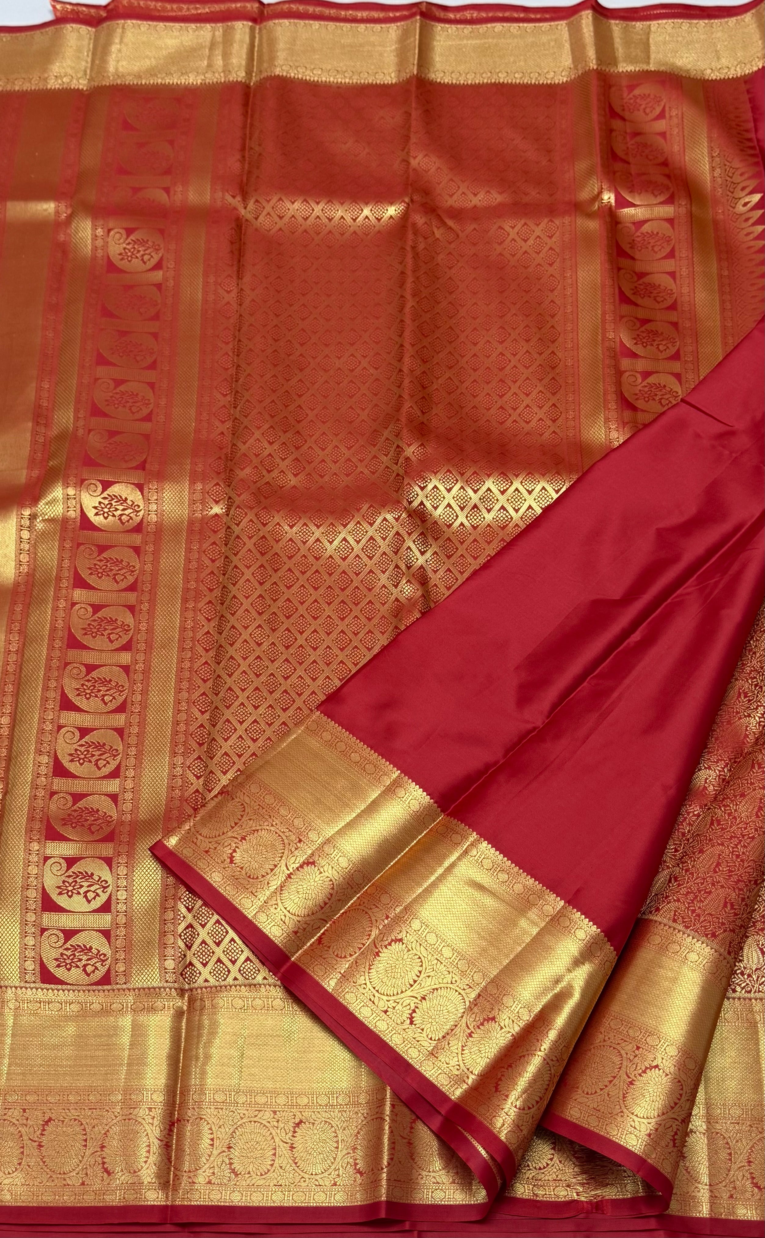 PREMIUM KANCHI BROCADE SILK SAREE - RED