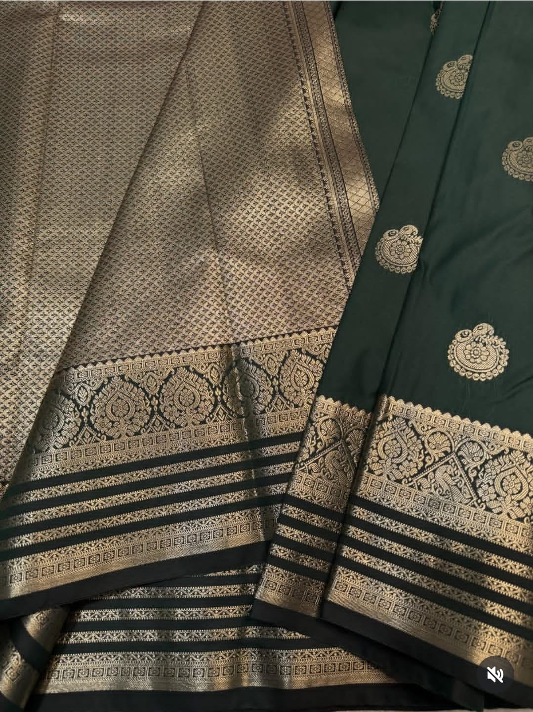 PREMIUM SEMI KANCHI SILK SAREE - SACRAMENTO GREEN