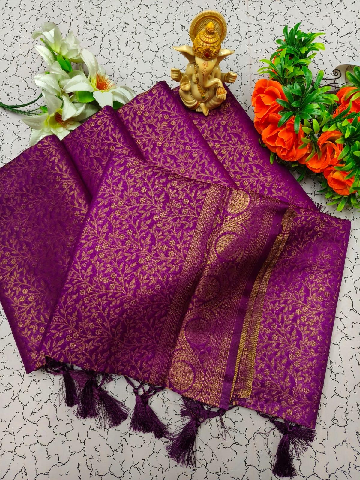 PREMIUM KUBERA PATTU SILK SAREE - PURPLE