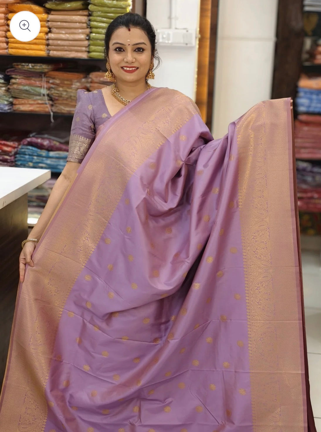 TRADITIONAL SEMI SILK SAREE - LILAC