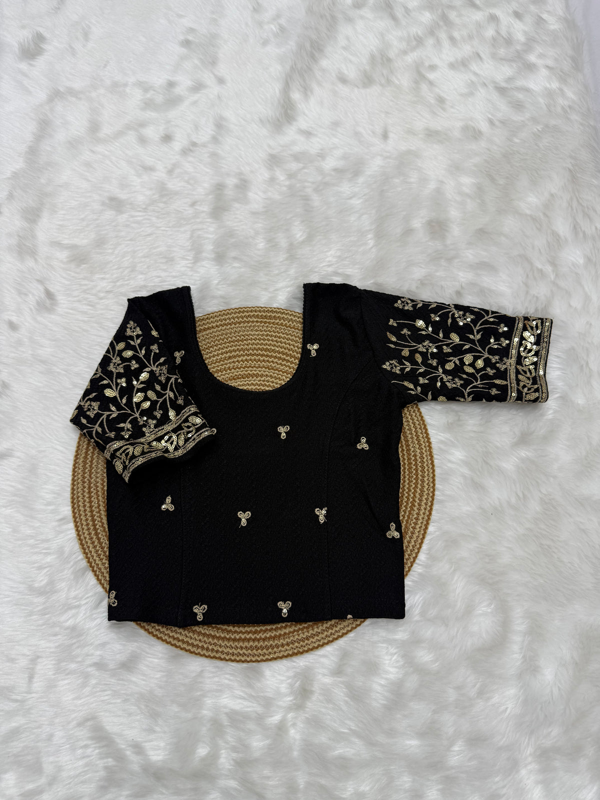 DESIGNER STRETCHABLE BLOUSE - BLACK