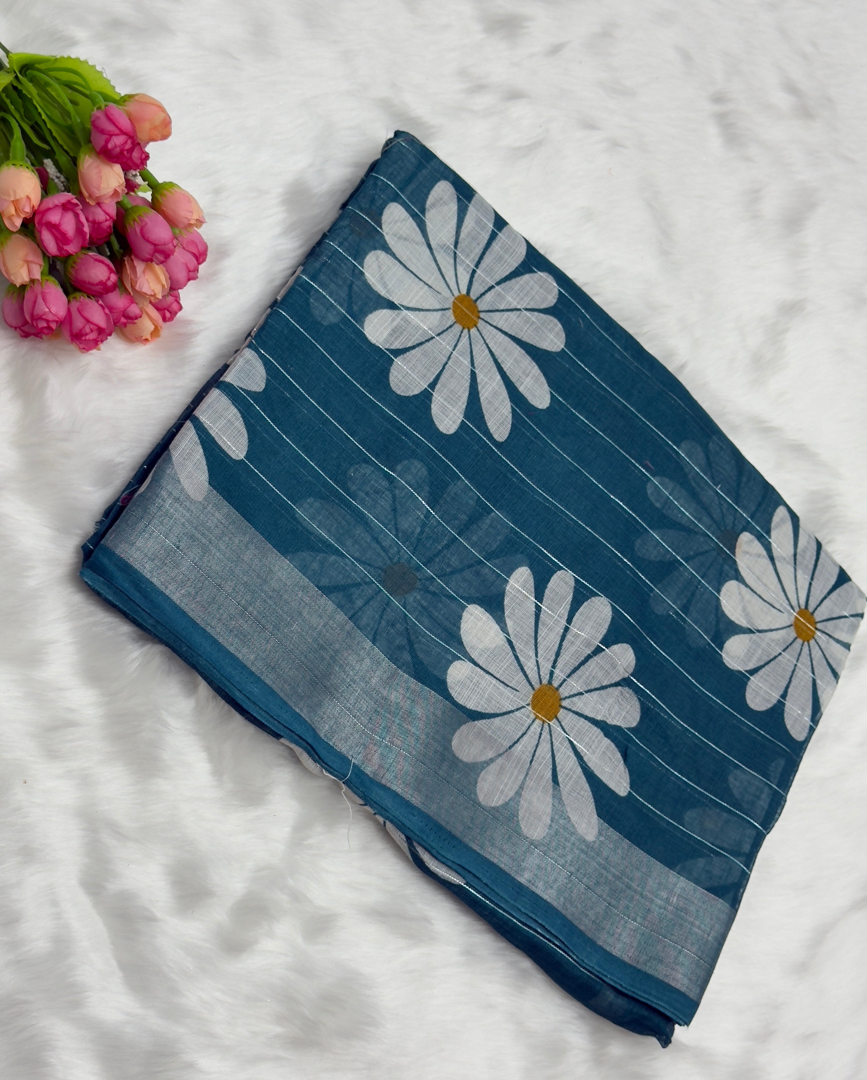 FANCY DOLLA SILK SAREE - TEALBLUE