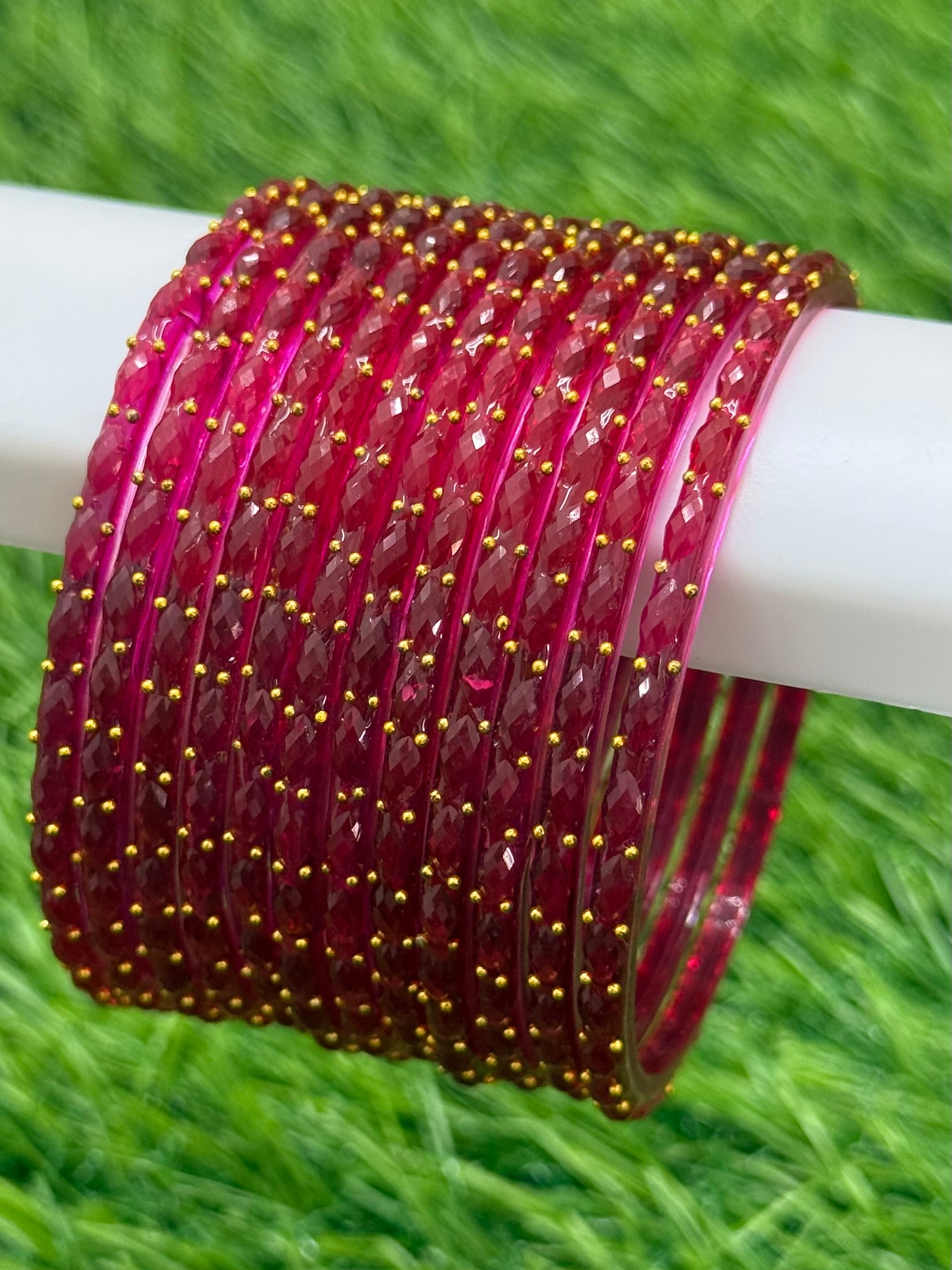 RAINDROP GLASS BANGLES PACK OF 12