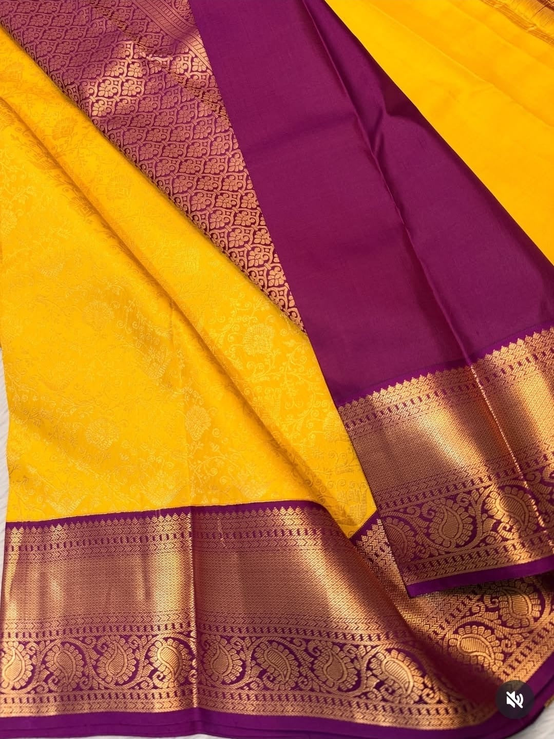 KANCHIPURAM PURE SILK SAREE | SILKMARK® CERTIFIED - MIDDLE YELLOW