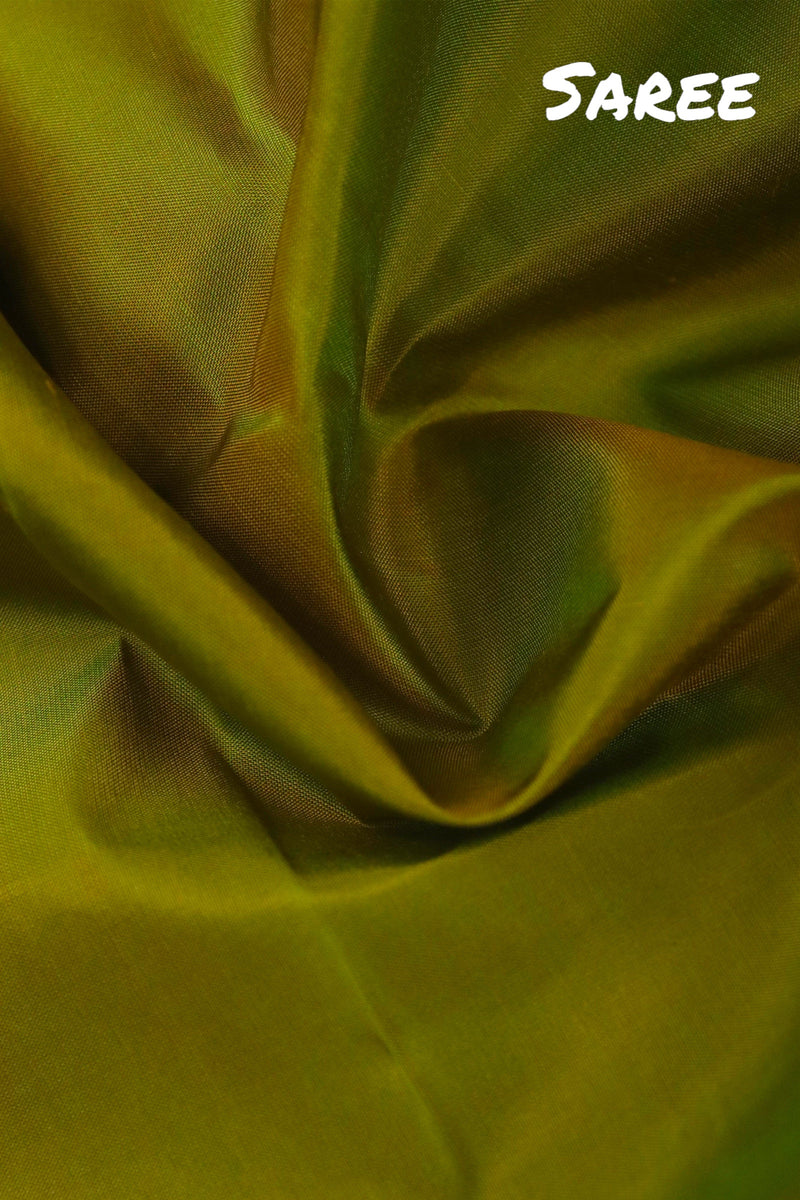 OLIVE GREEN KANCIPURAM PURE SOFT SILK SAREE | SILKMARK® CERTIFIED