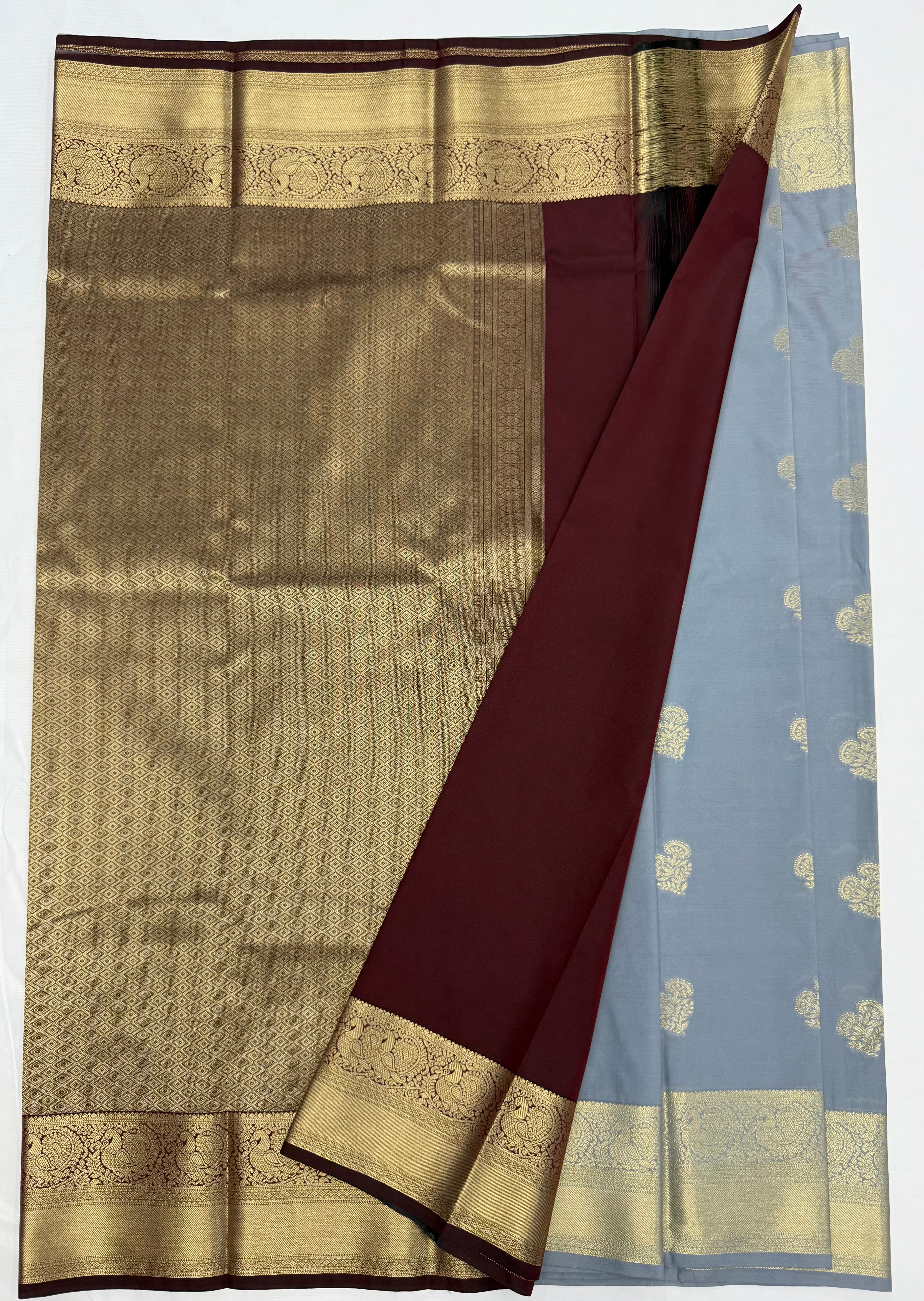 PREMIUM SEMI KANCHI SILK SAREE - GREY