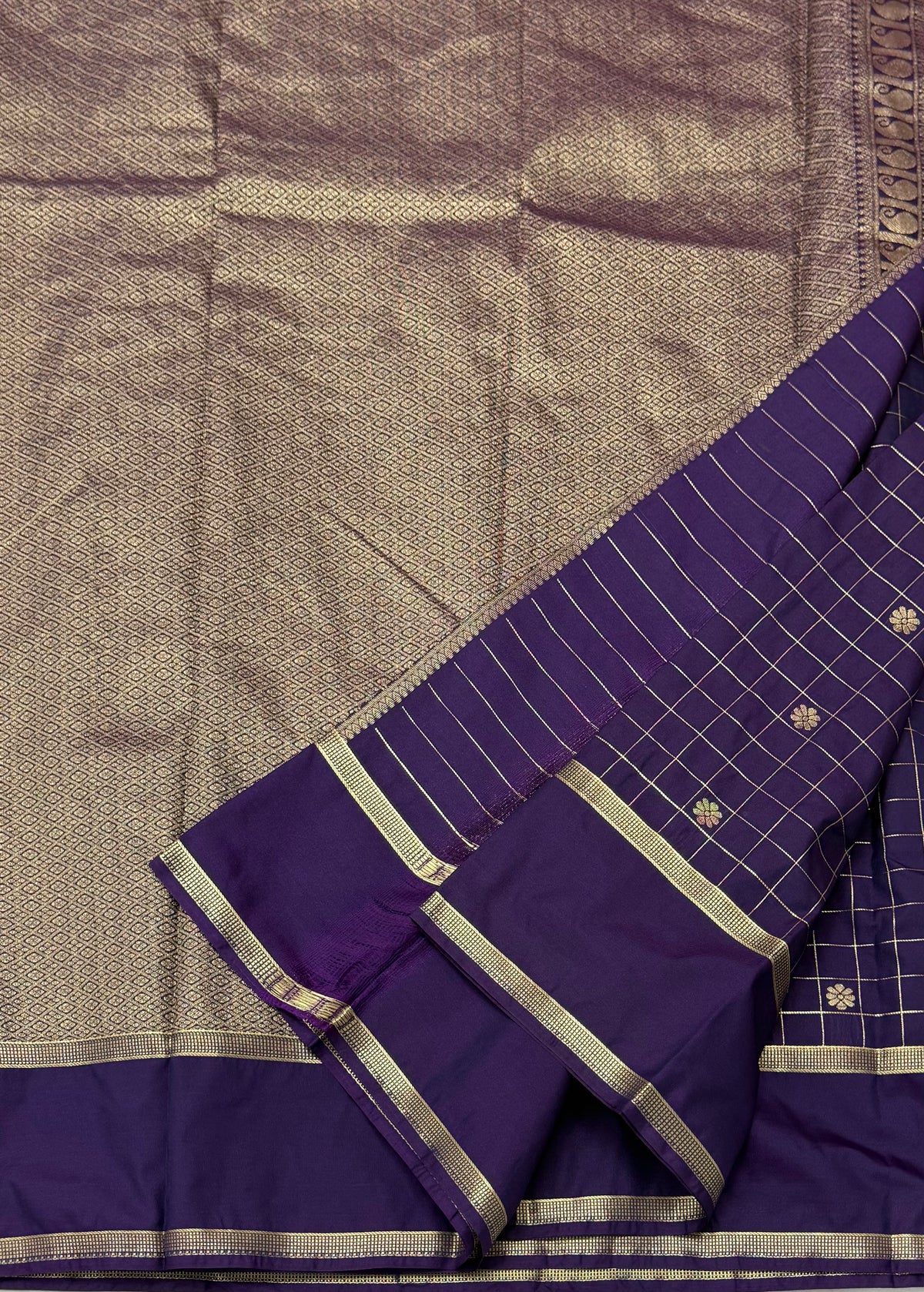 PREMIUM SEMI KANCHI SILK SAREE - PURPLE