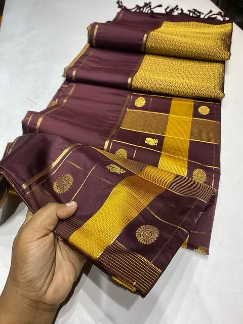 PREMIUM SAMPANGI BROWN PAALUM PAZHAMUM SAREE