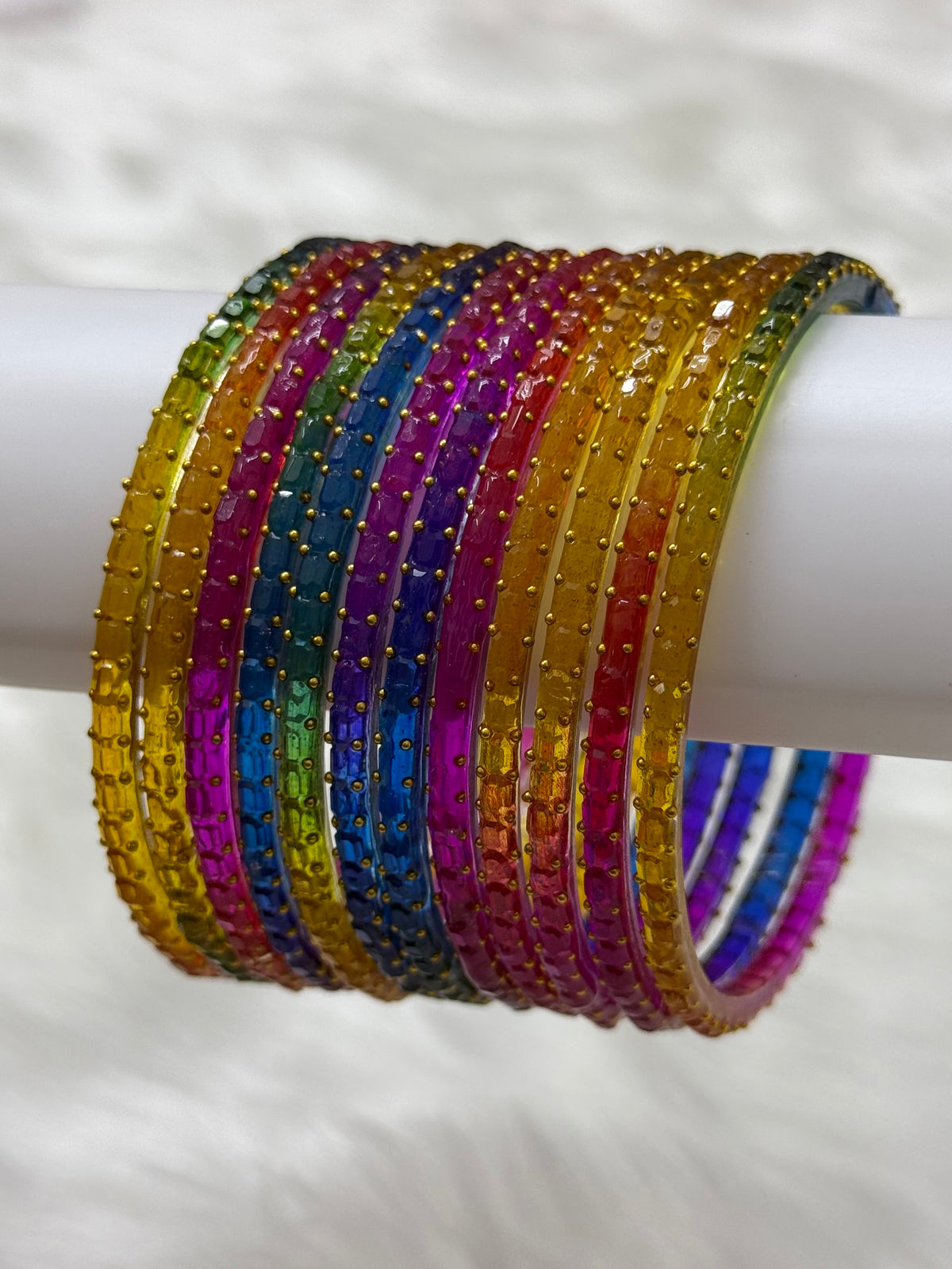 PREMIUM RAINDROP GLASS BANGLES PACK OF 12