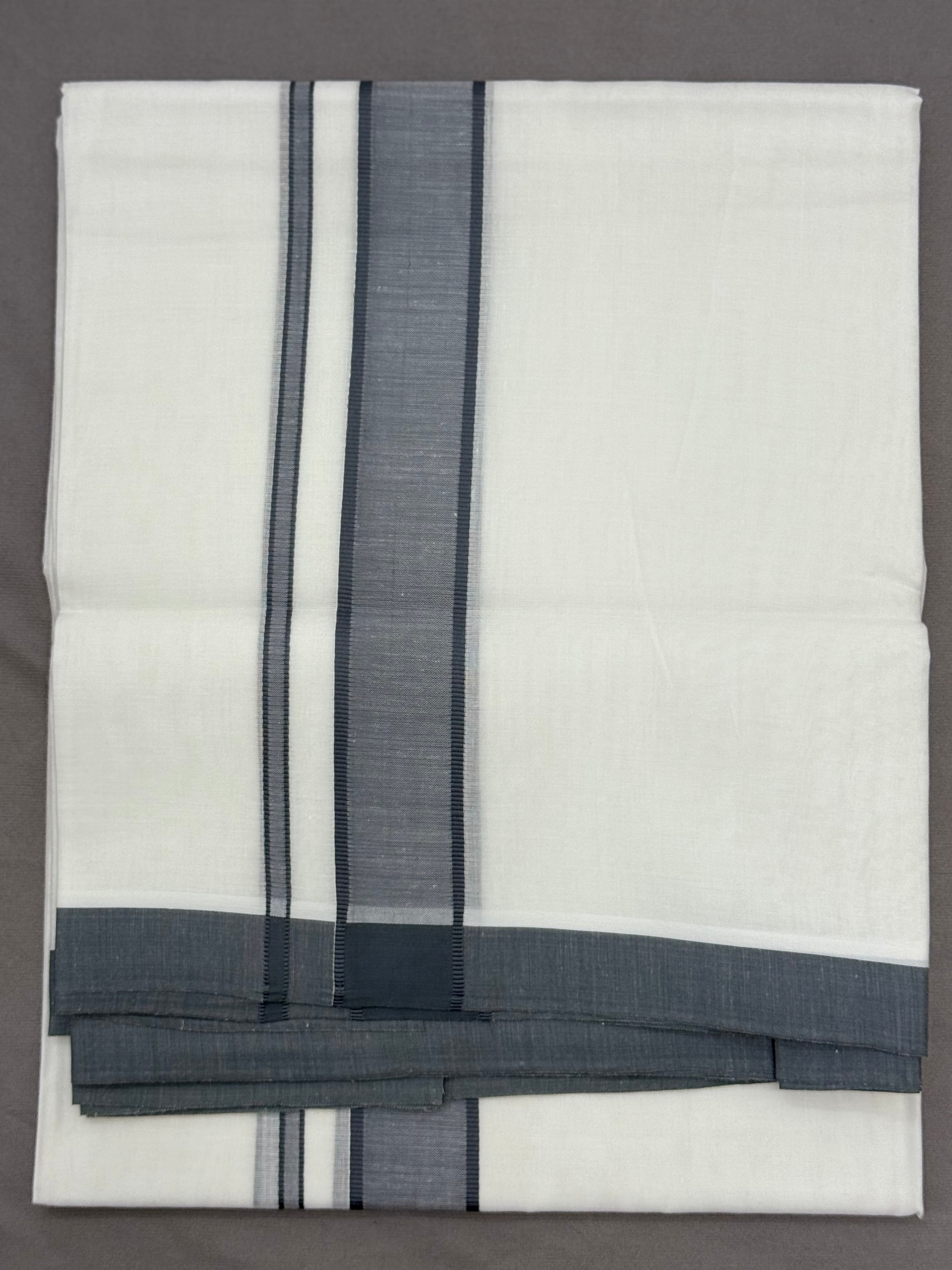 MEN'S DOUBLE DHOTI WHITE WITH FANCY BORDER